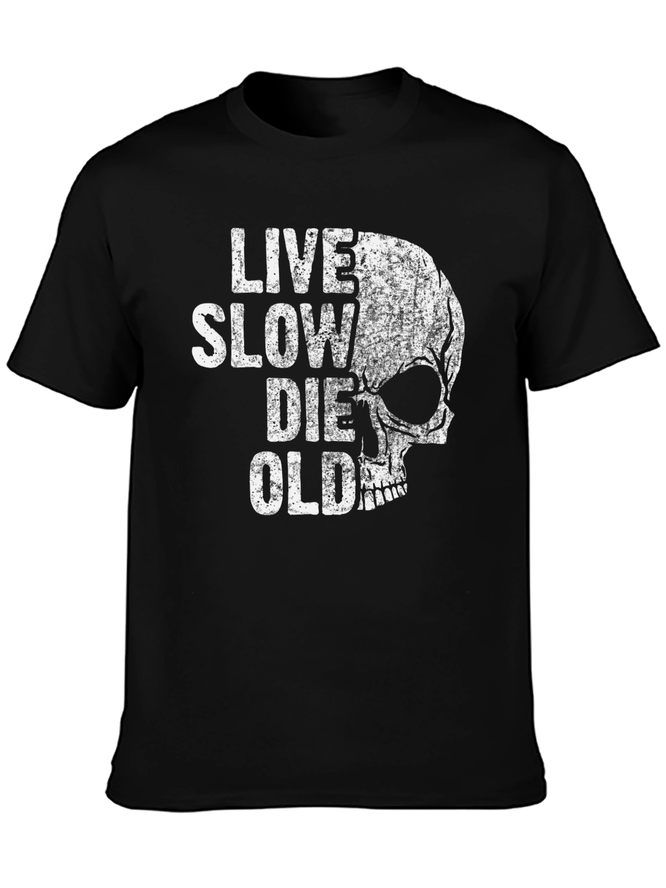 Live Slow Die Old Skull Graphic Tee