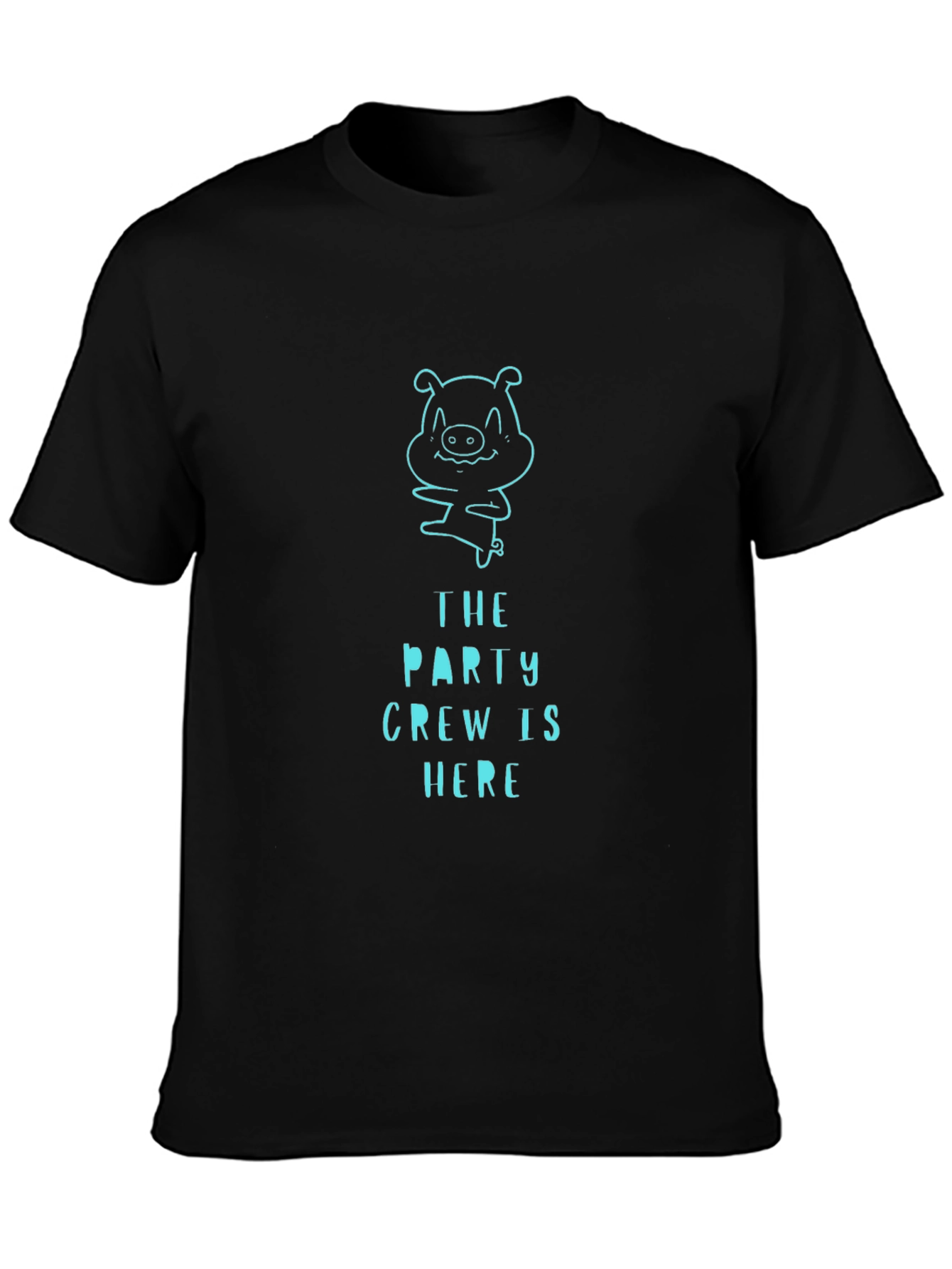 Party Crew Pig Graphic Tee - Black T-Shirt