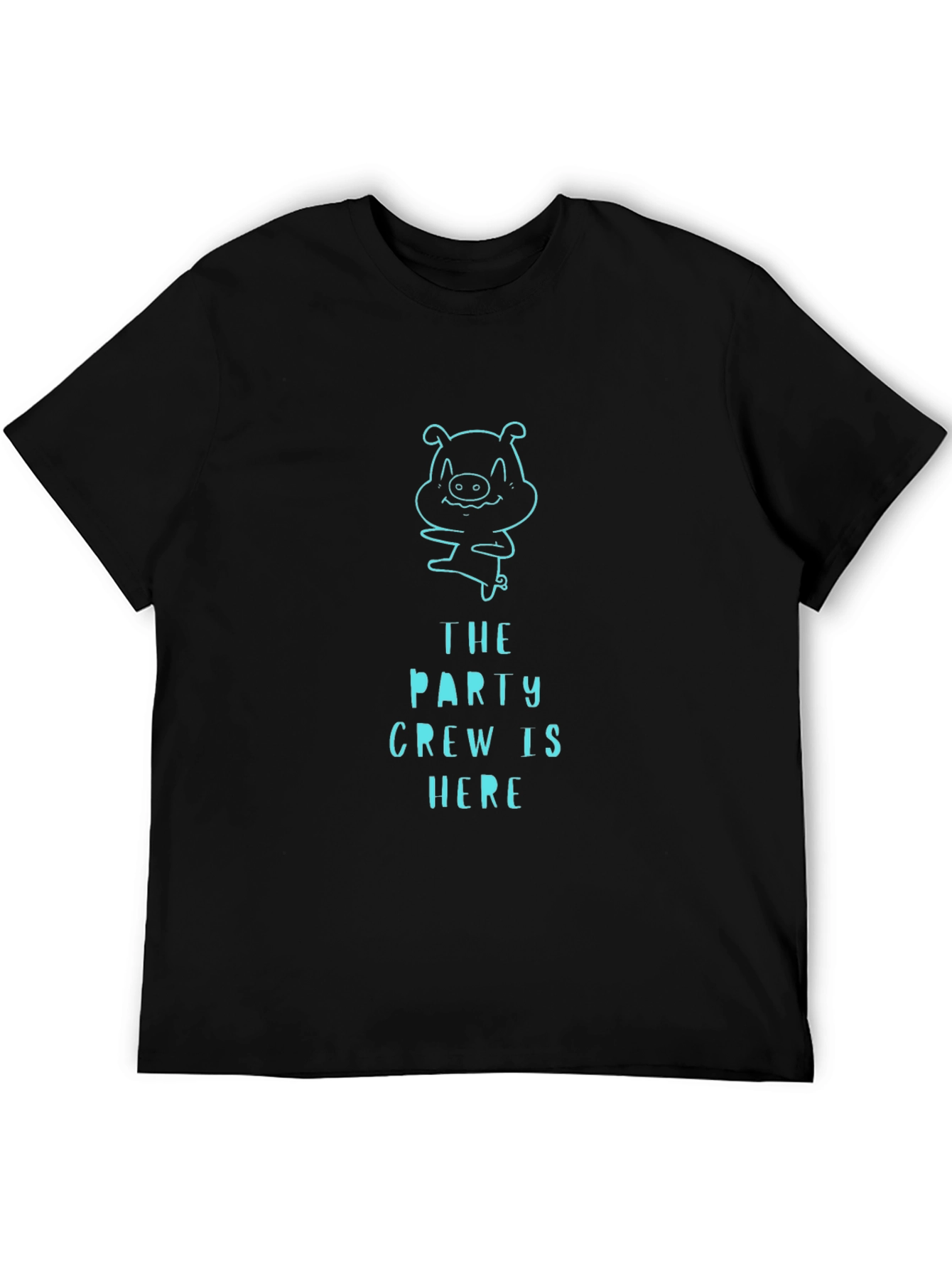 Party Crew Pig Graphic Tee - Black T-Shirt