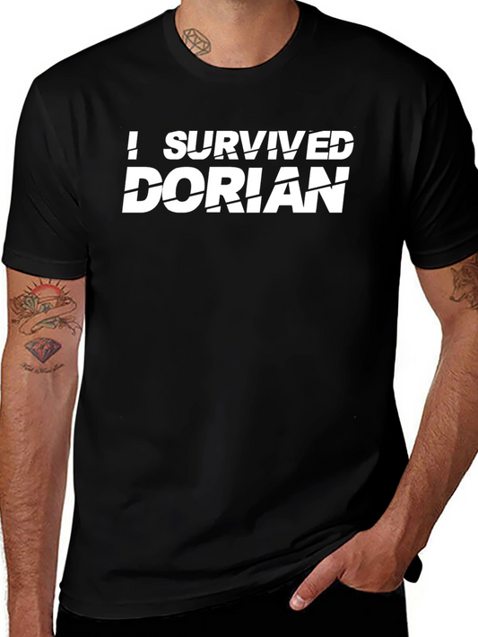 I Survived Dorian T-Shirt - Black Crew Neck Tee