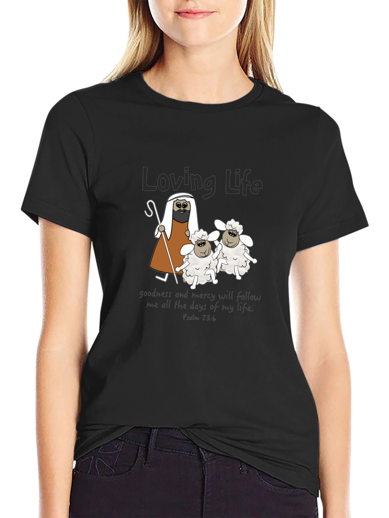 Loving Life Sheep Graphic T-Shirt