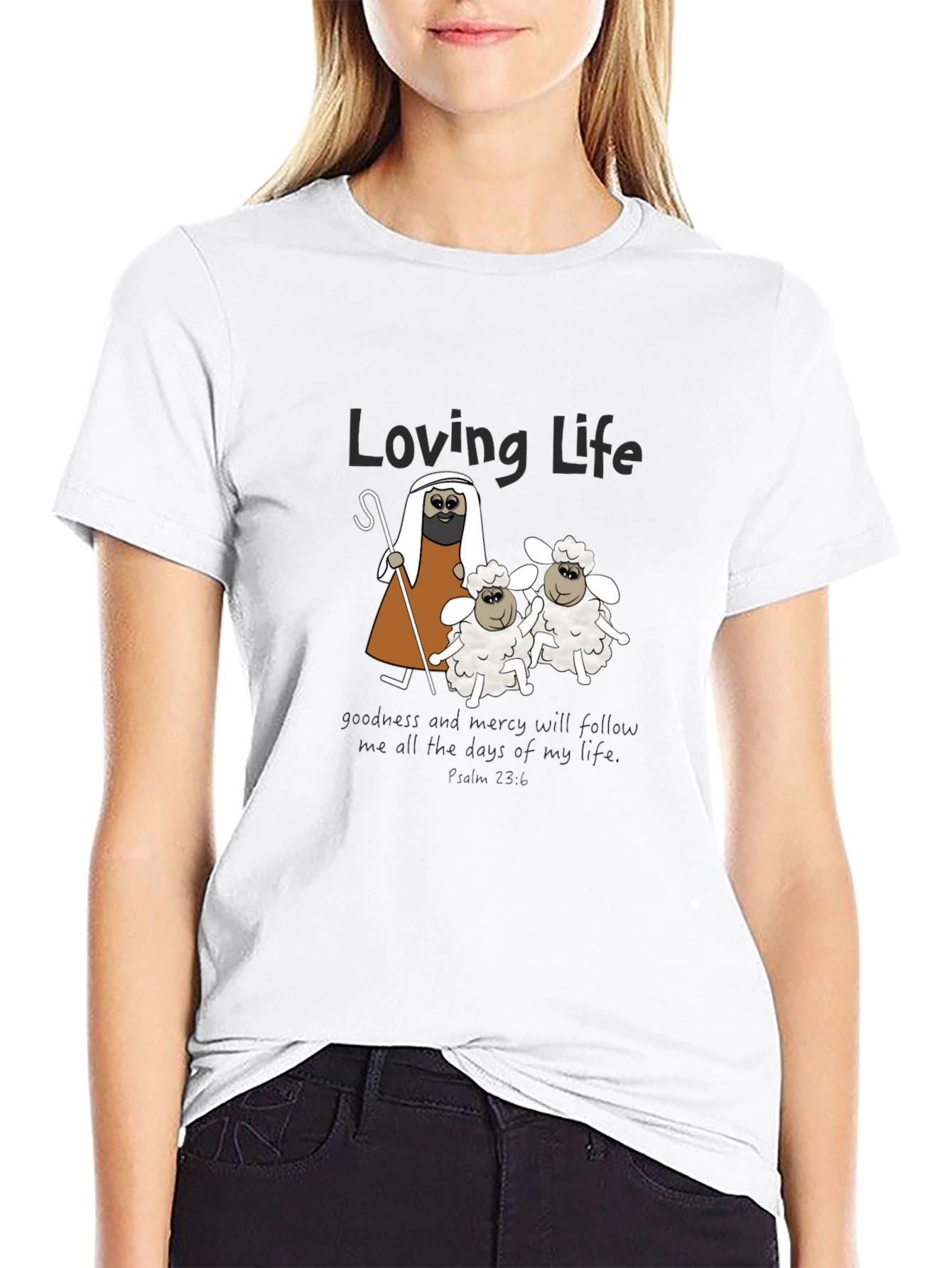 Loving Life Sheep Graphic T-Shirt