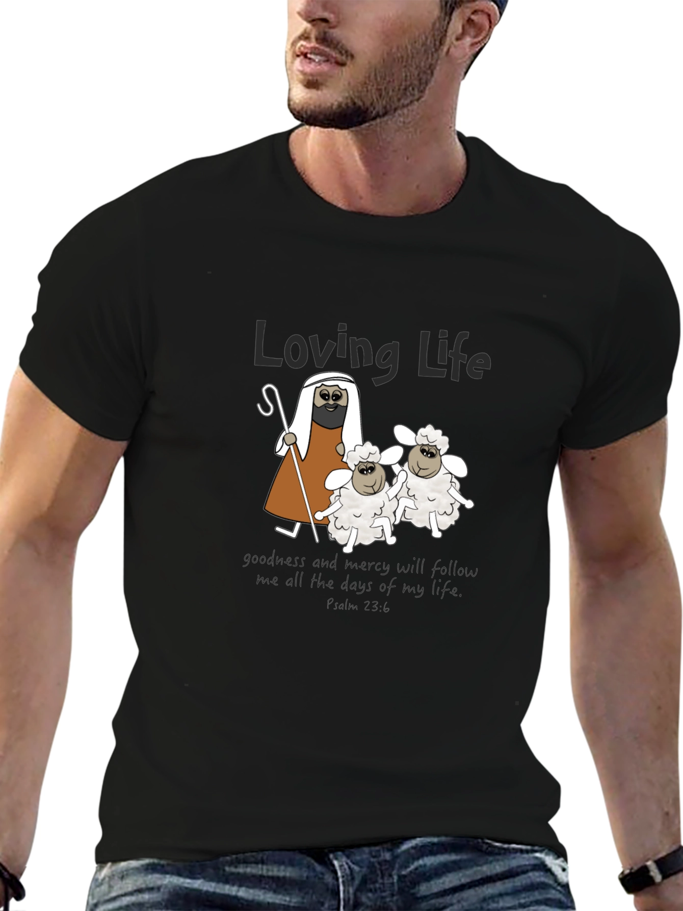 Loving Life Sheep Graphic T-Shirt