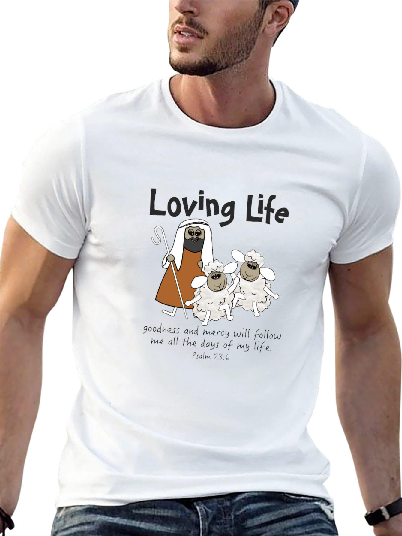 Loving Life Sheep Graphic T-Shirt