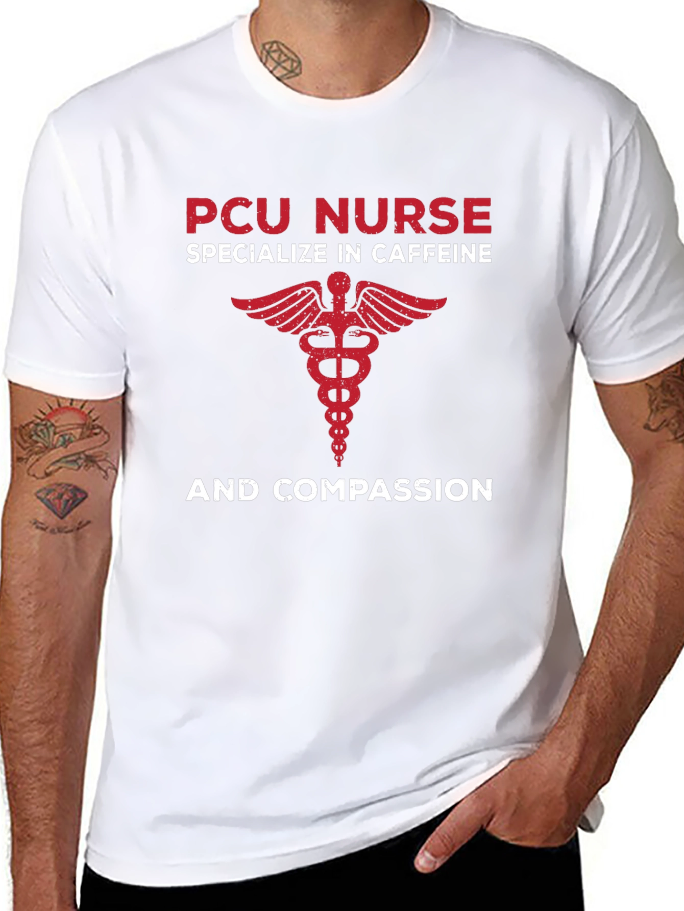 PCU Nurse Caffeine & Compassion Graphic Tee