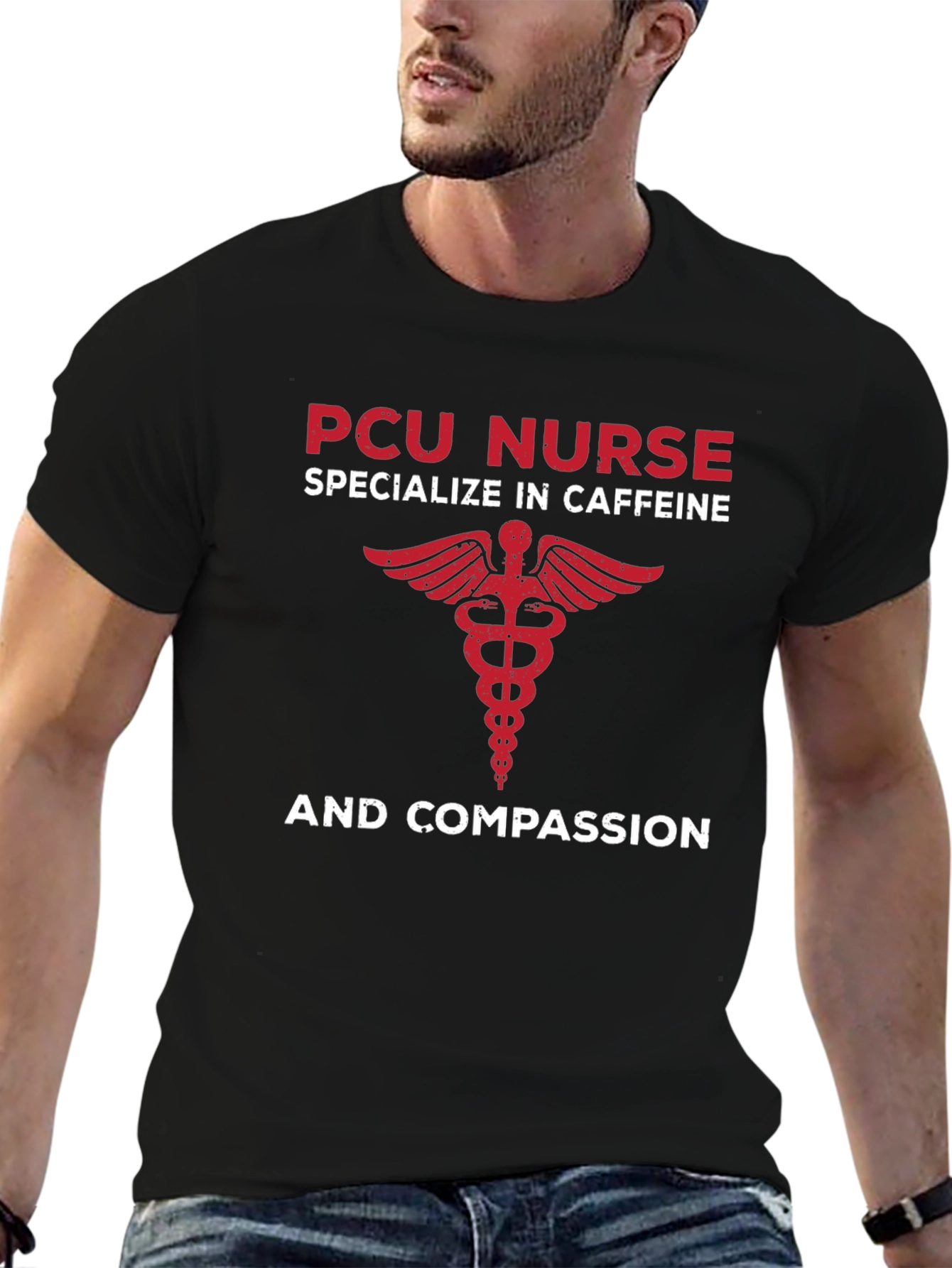 PCU Nurse Caffeine & Compassion Graphic Tee