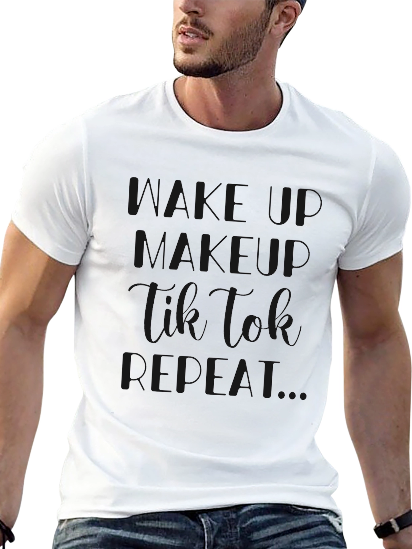 Eat Sleep TikTok Repeat Black T-Shirt