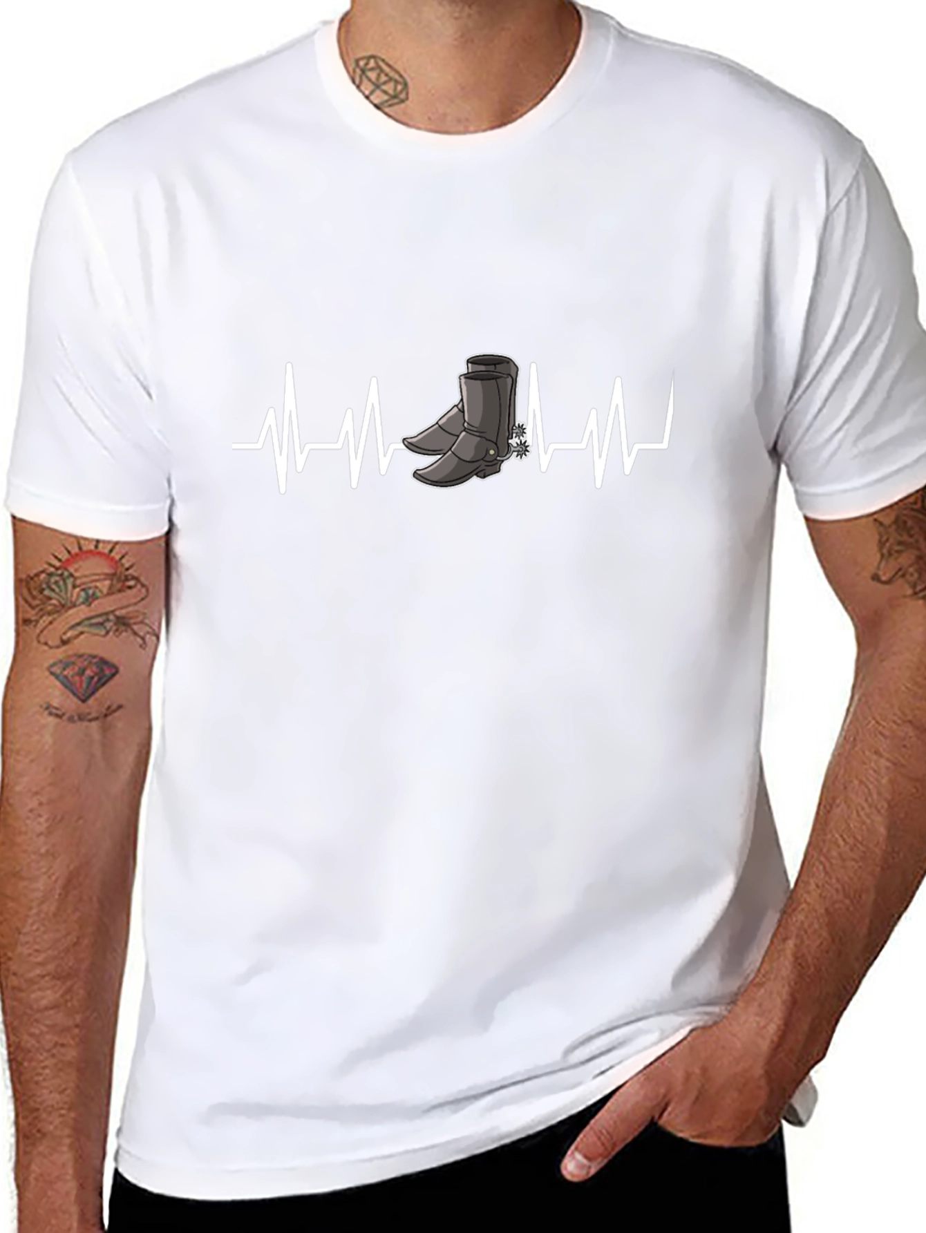 Cowboy Boots Heartbeat Graphic Tee