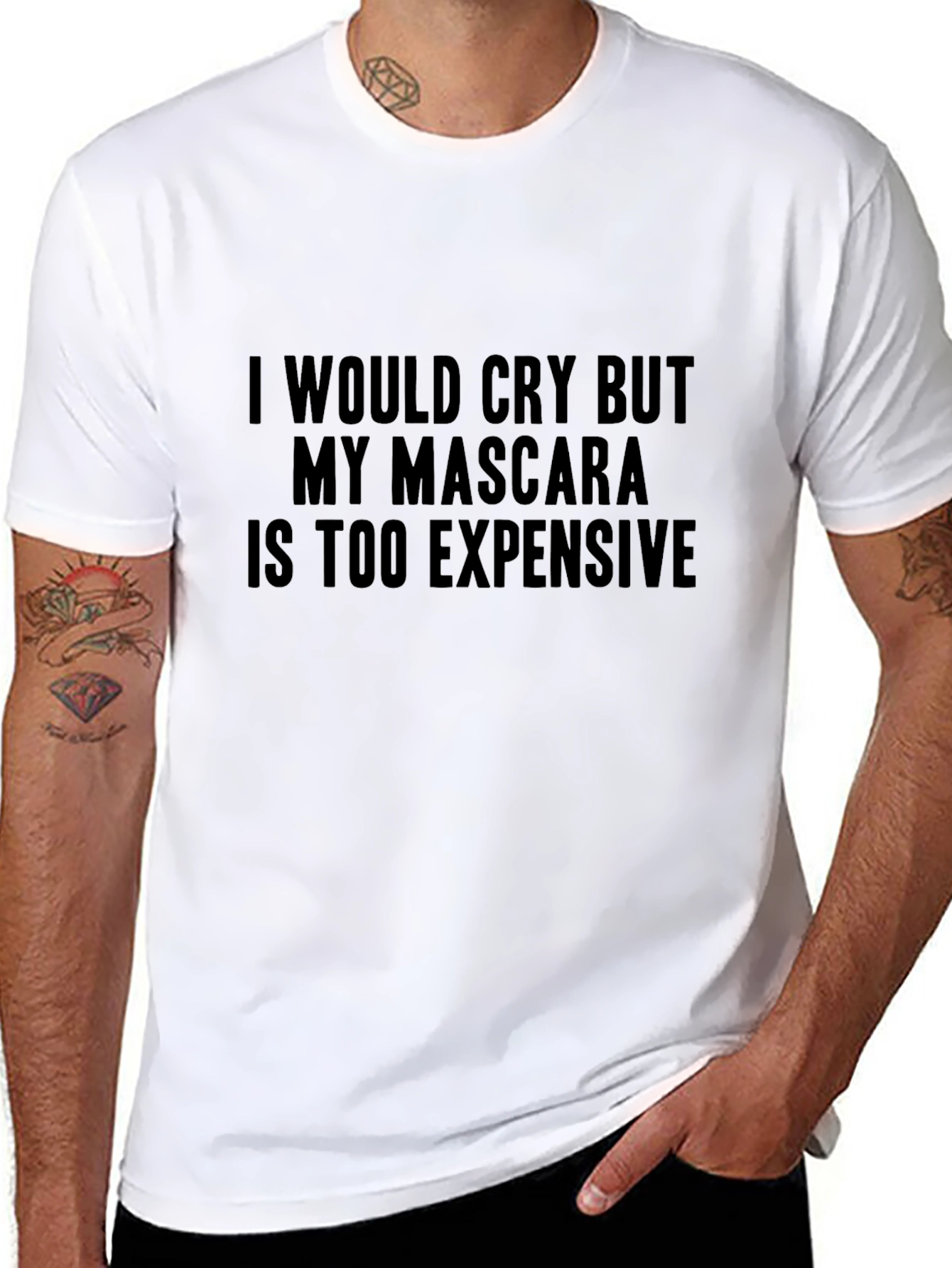 Funny Mascara T-Shirt -  I Would Cry