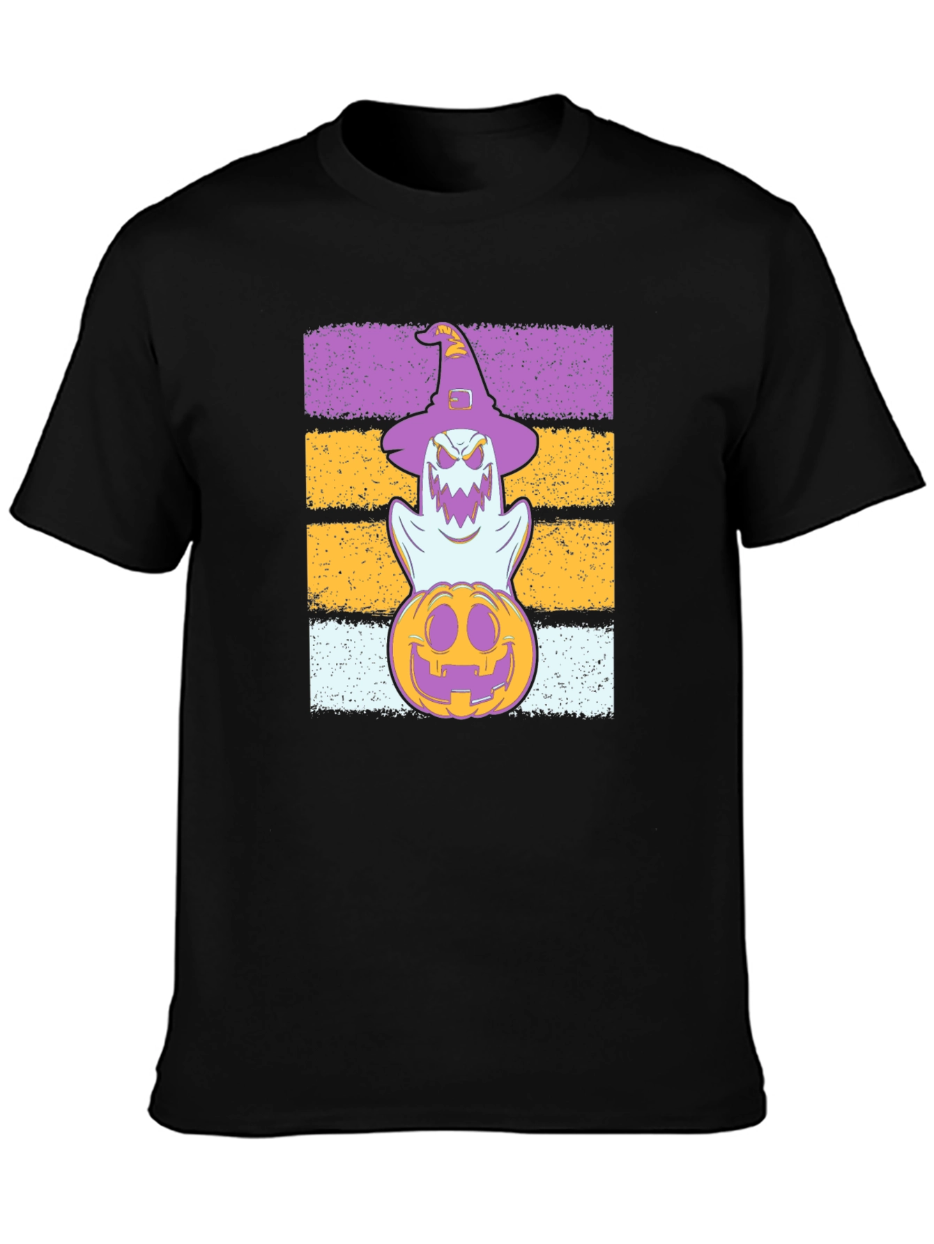 Halloween Ghost Pumpkin Stack T-Shirt