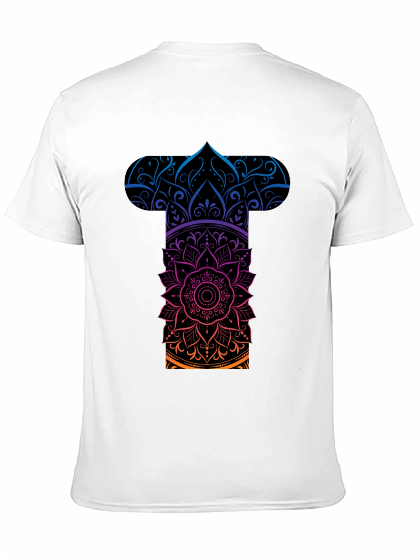 Mens Mandala Graphic Tee - Gradient Black T-Shirt