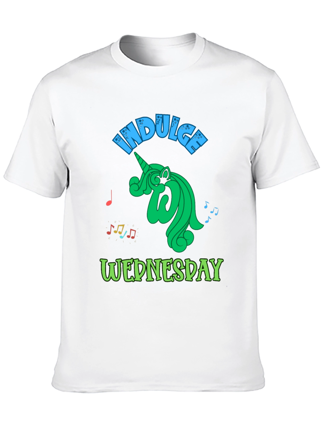 Indulge Wednesday Black T-Shirt Unicorn Design