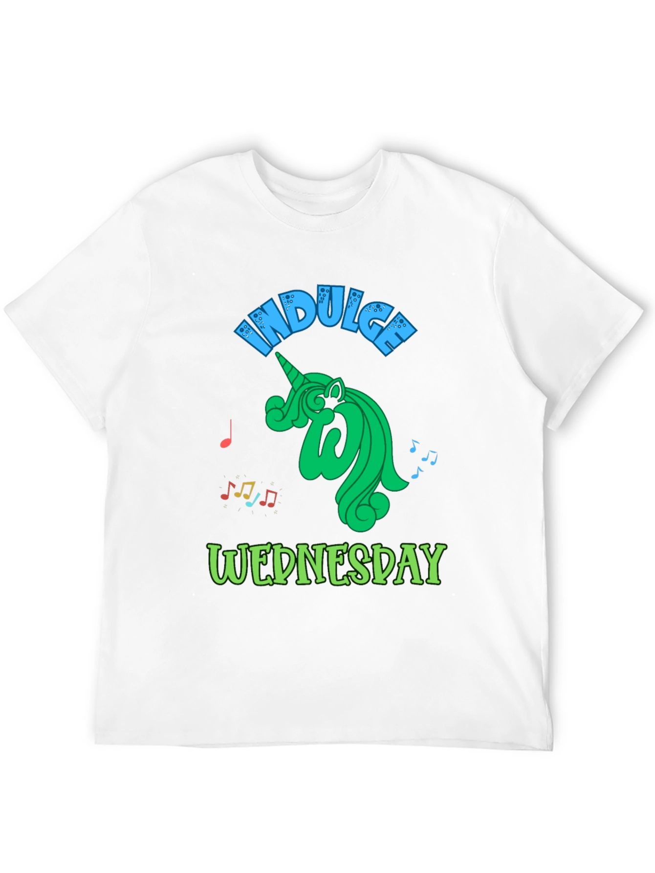 Indulge Wednesday Black T-Shirt Unicorn Design