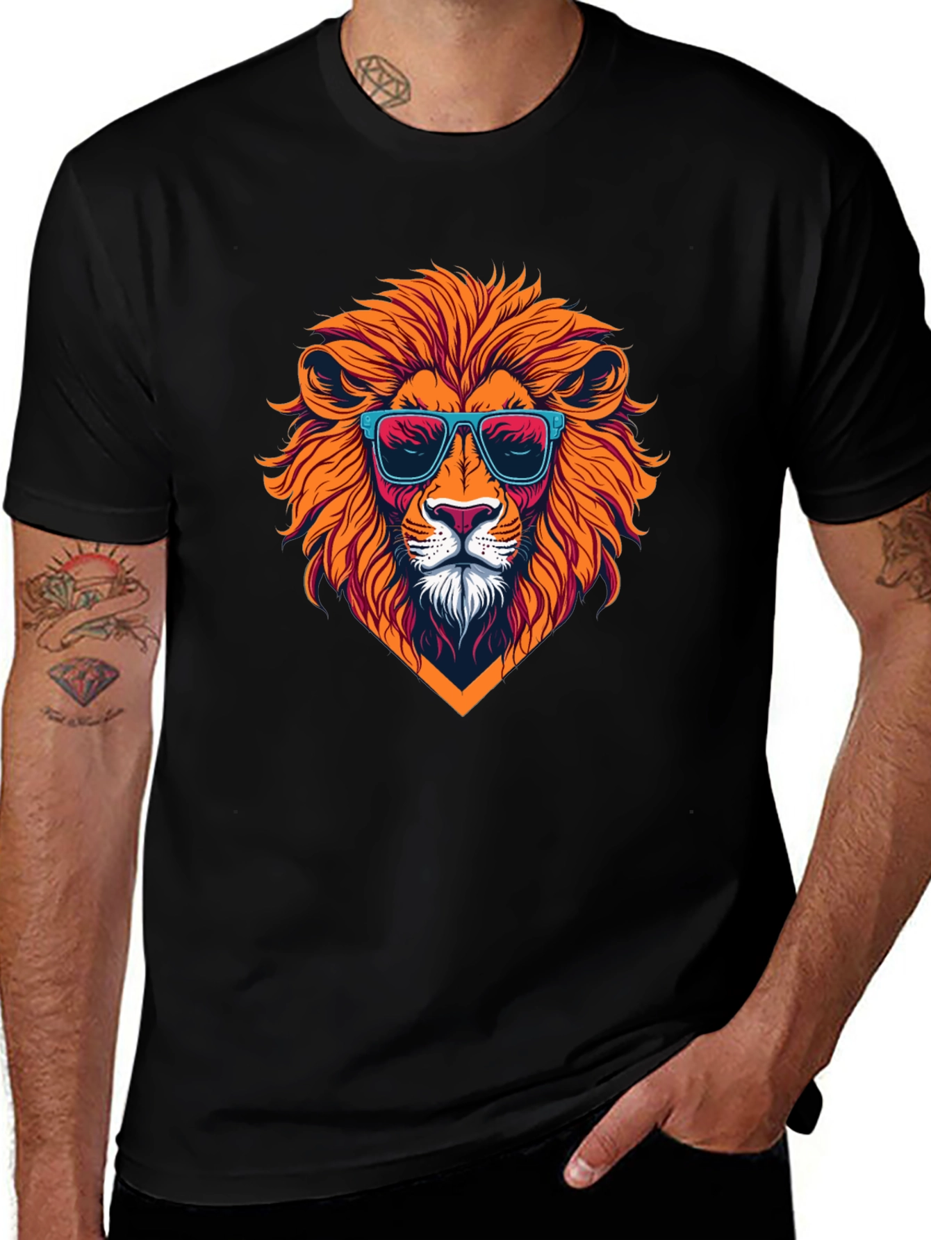 Cool Lion Graphic T-Shirt - Mens Black Tee