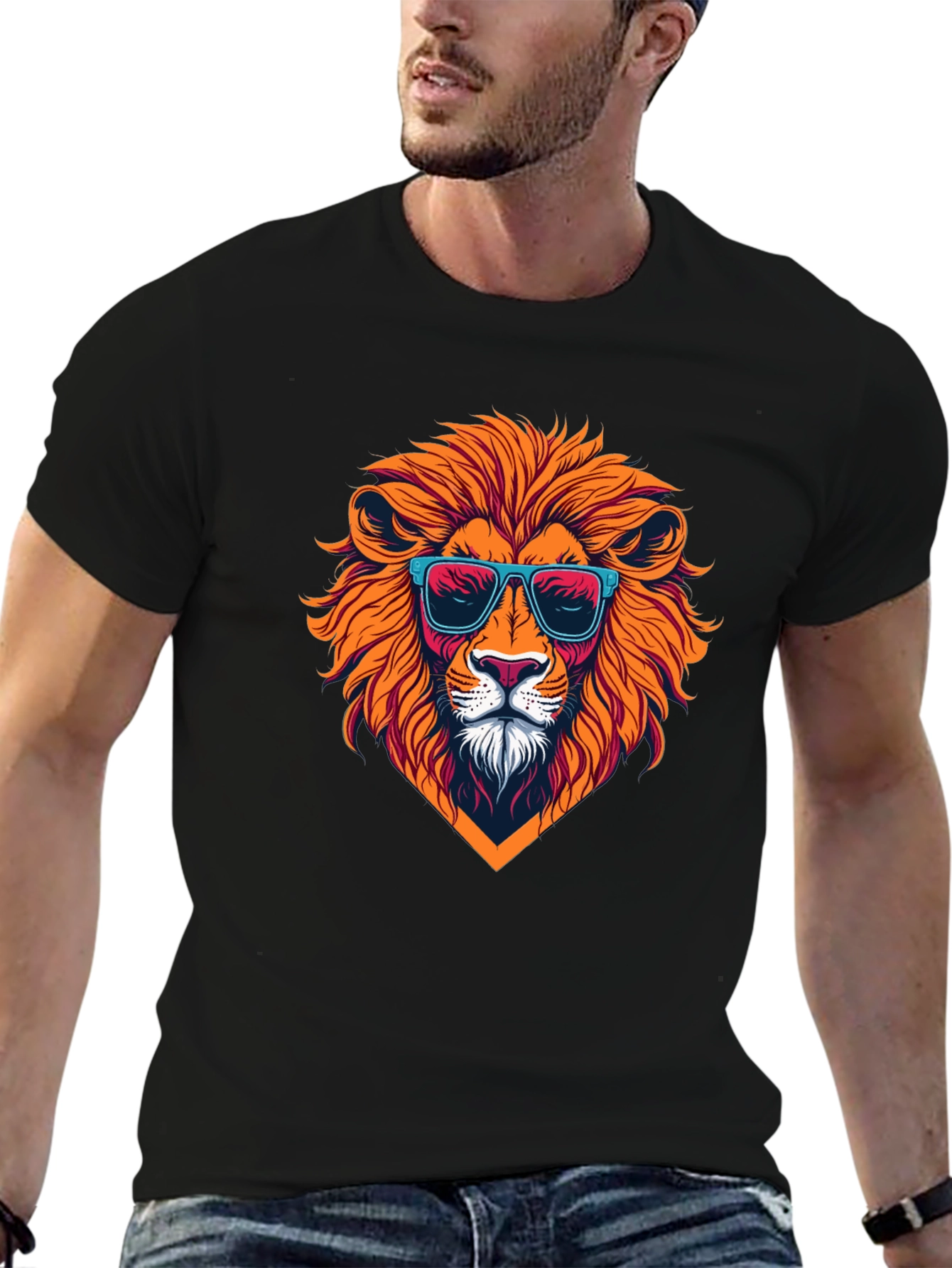 Cool Lion Graphic T-Shirt - Mens Black Tee