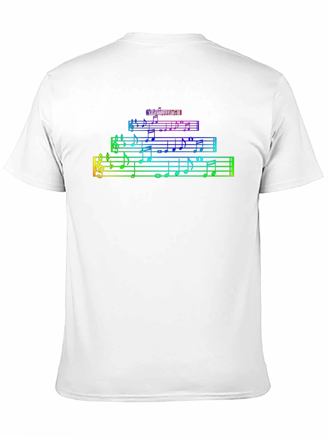 Rainbow Music Notes Black T-Shirt