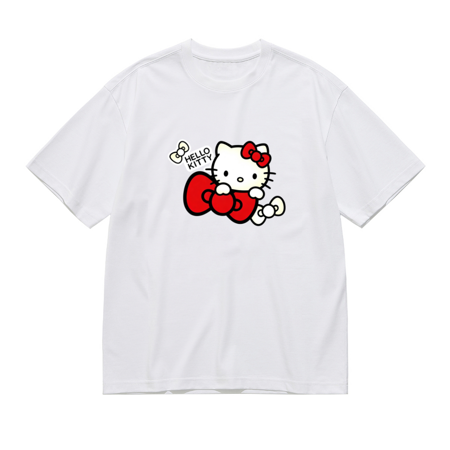 Big Bow Hello Kitty Cute Minimalist Plus?Size Ladies Tee