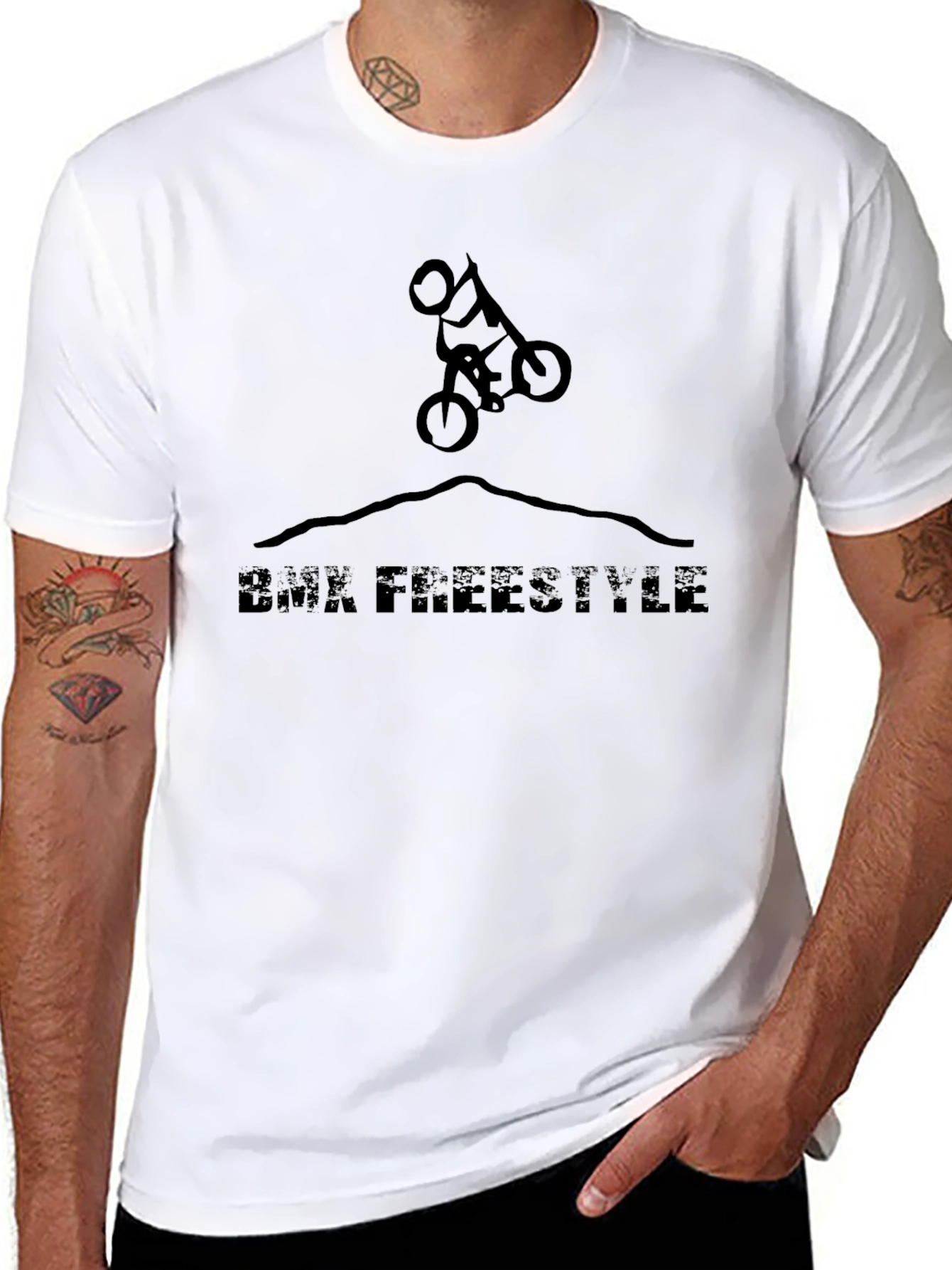BMX Freestyle Graphic T-Shirt - Black