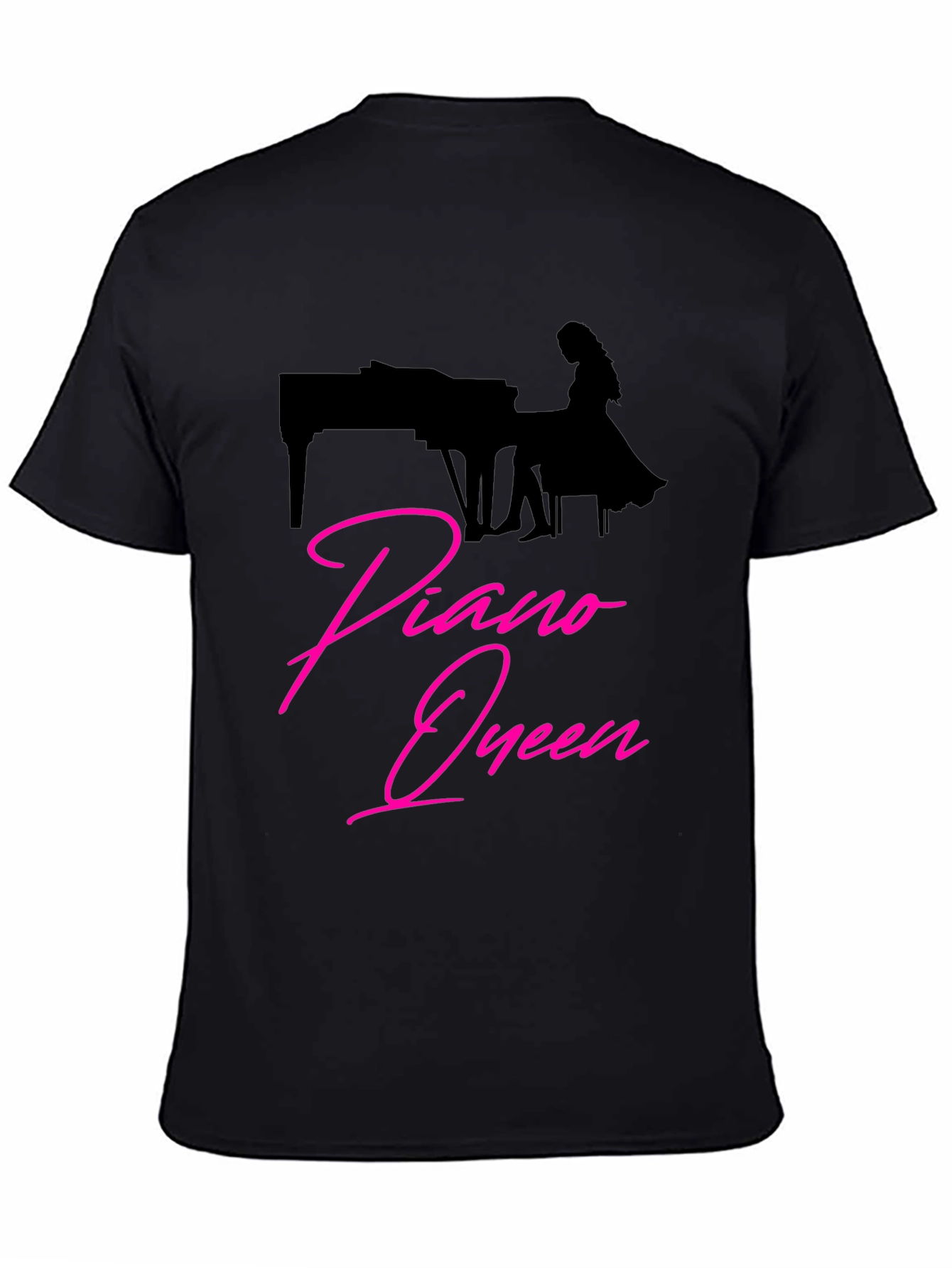 Piano Queen Graphic T-Shirt - Black