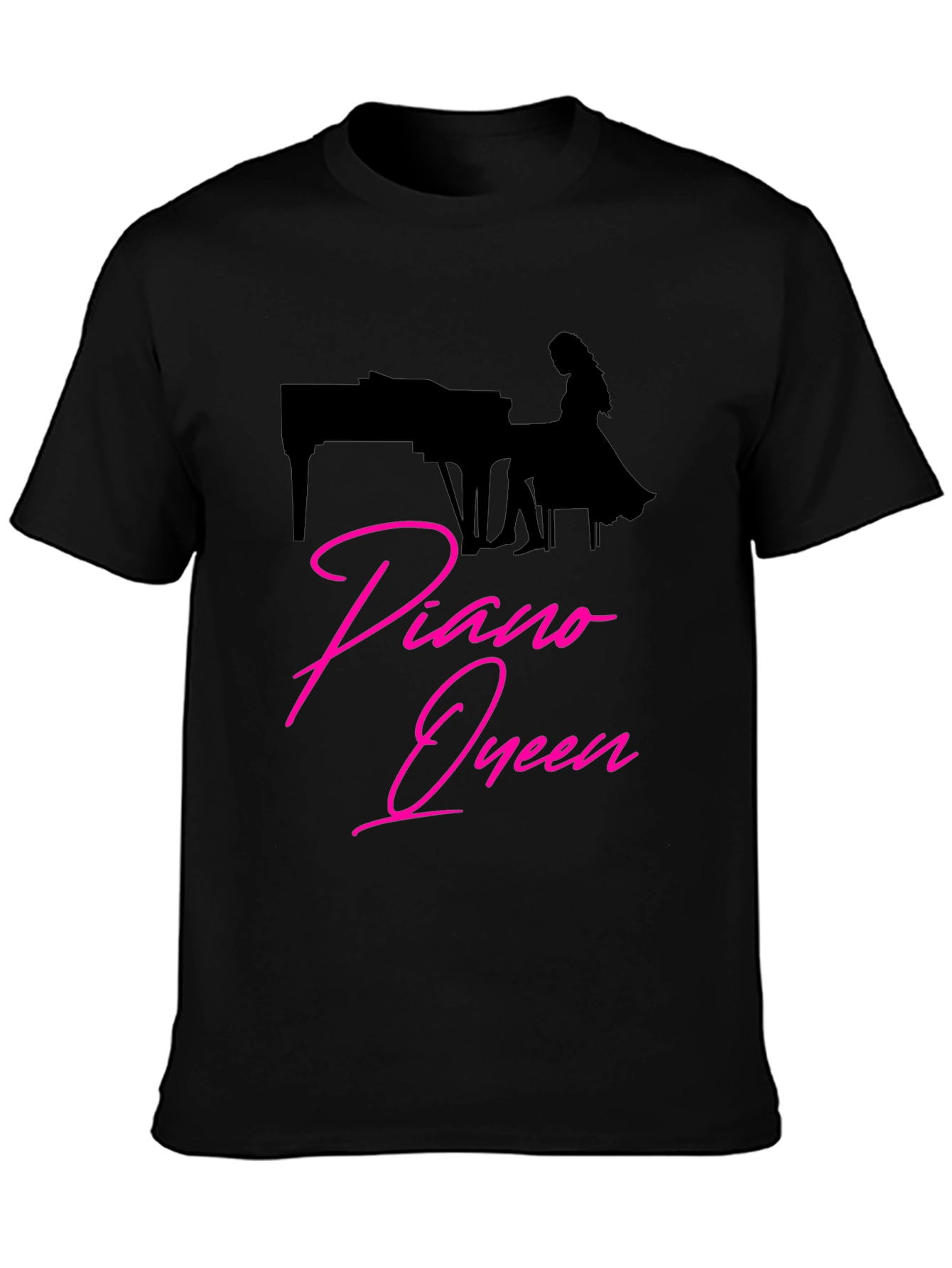 Piano Queen Graphic T-Shirt - Black