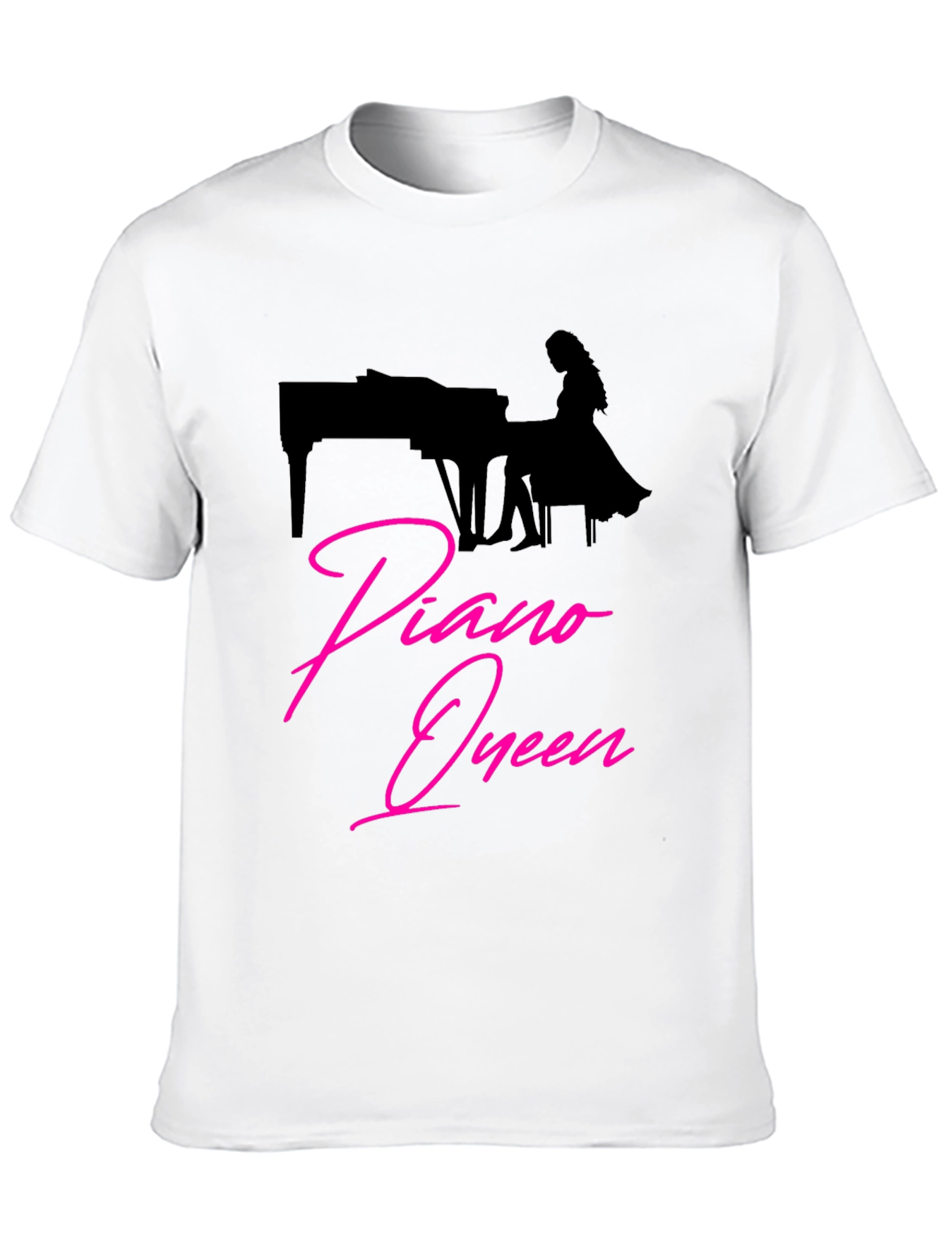 Piano Queen Graphic T-Shirt - Black