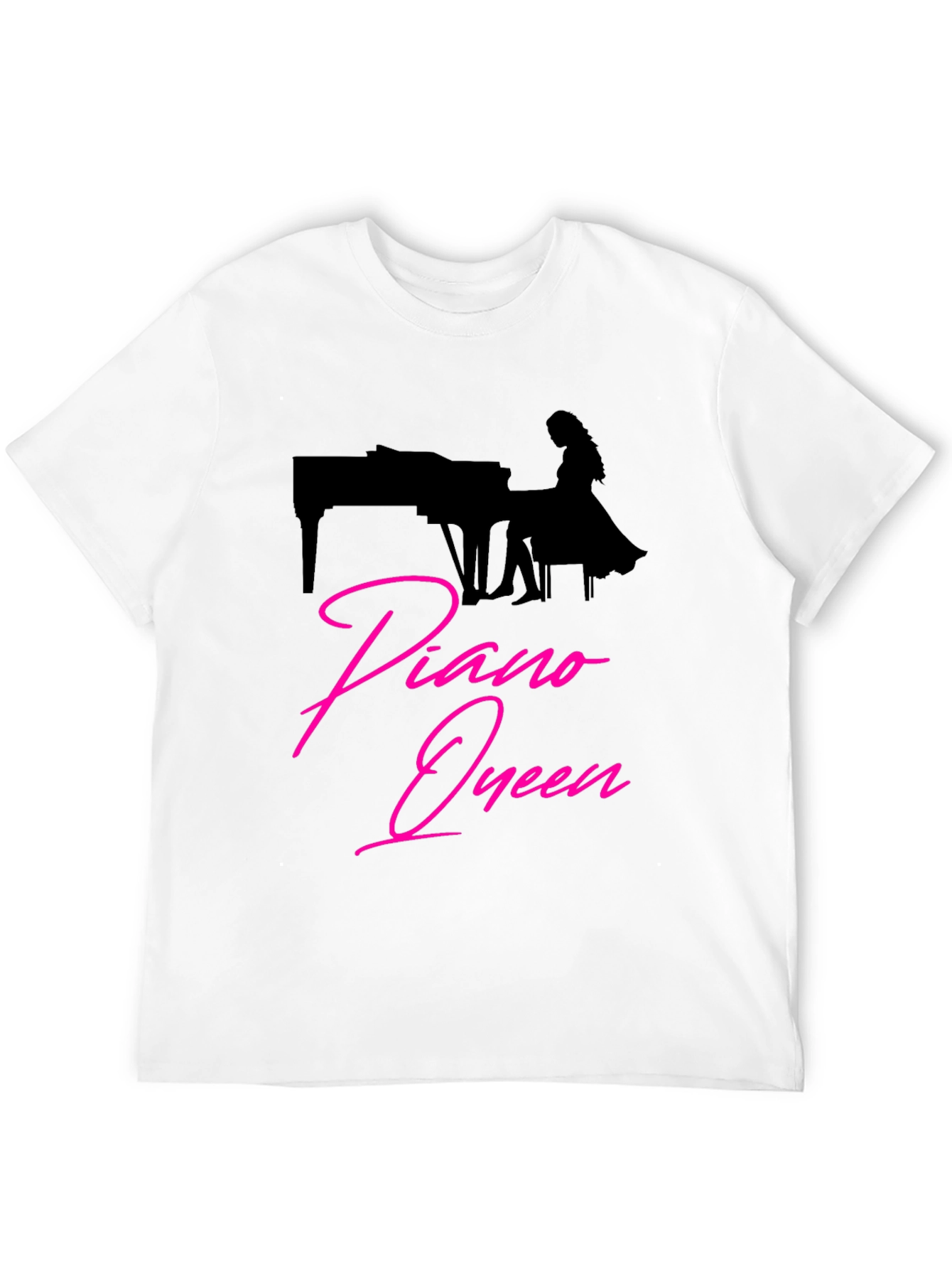 Piano Queen Graphic T-Shirt - Black