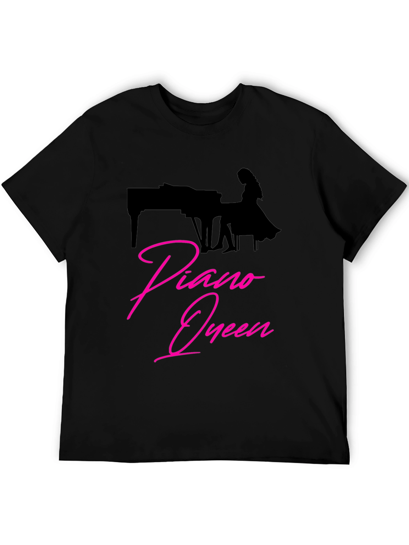 Piano Queen Graphic T-Shirt - Black