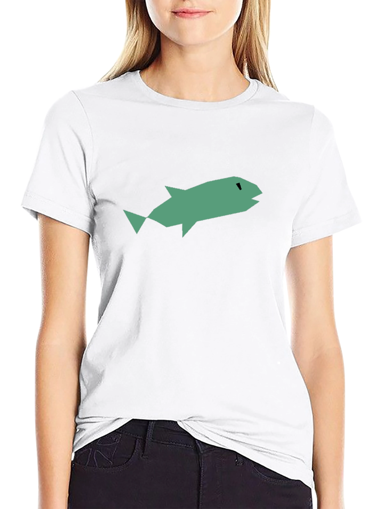 Abstract Fish Graphic Black T-Shirt