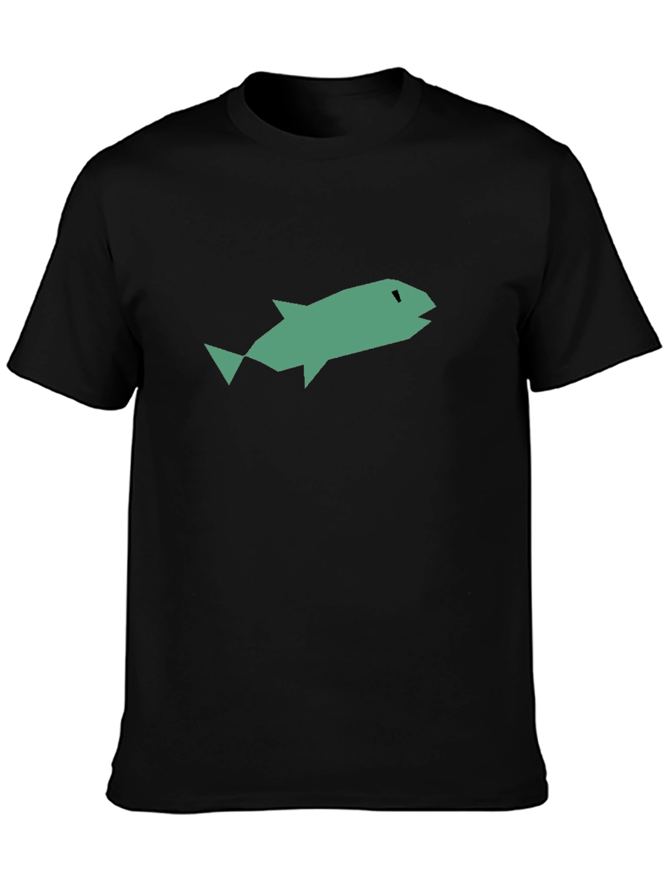 Abstract Fish Graphic Black T-Shirt