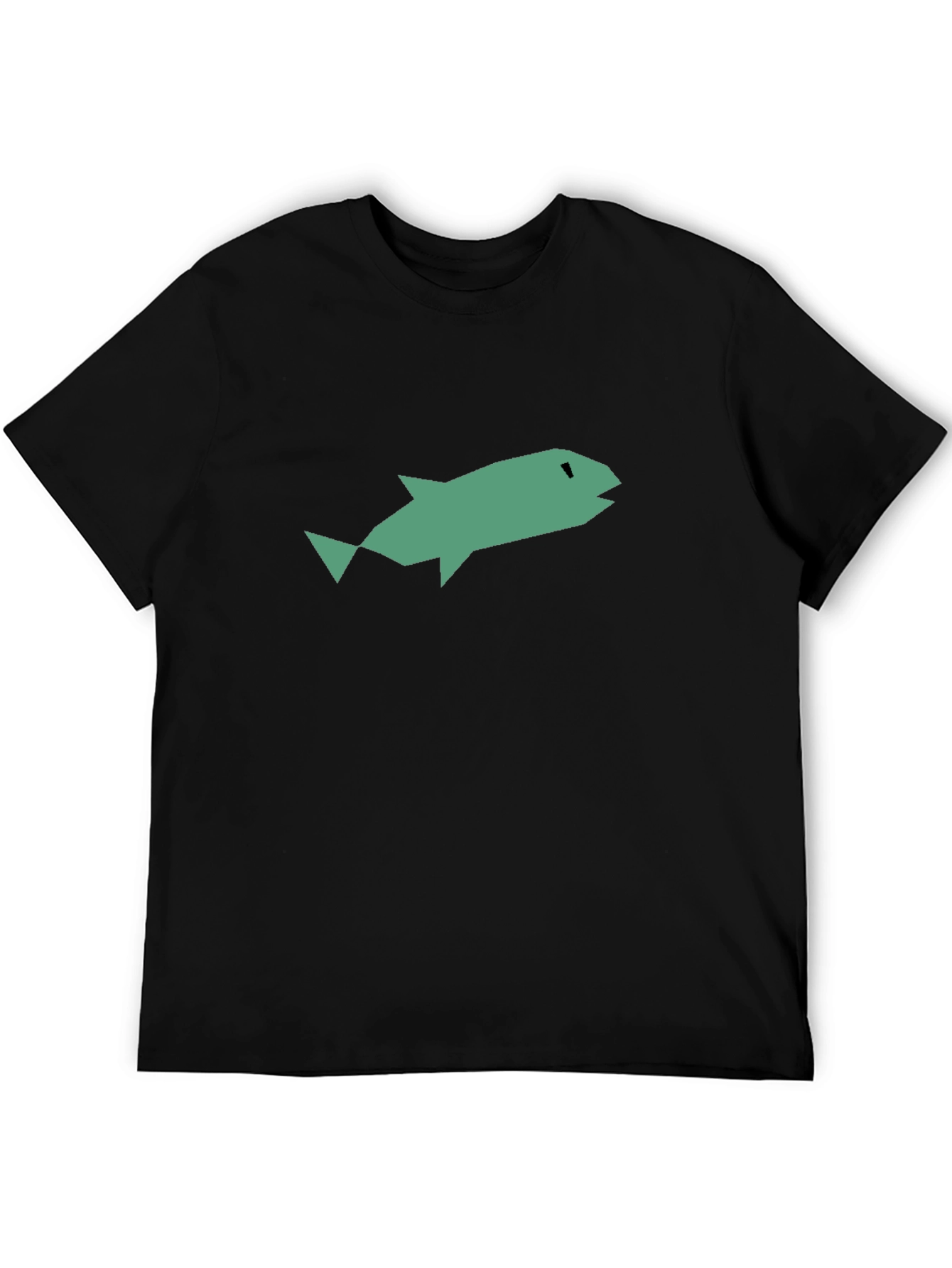 Abstract Fish Graphic Black T-Shirt