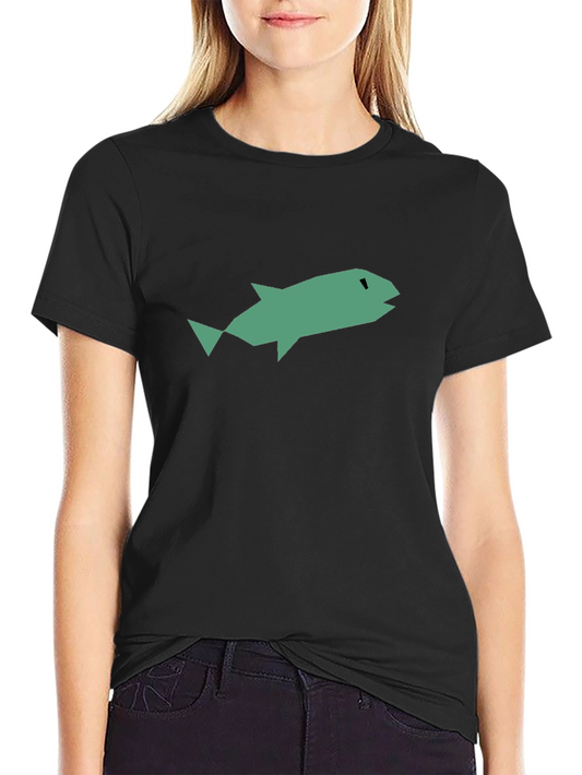 Abstract Fish Graphic Black T-Shirt
