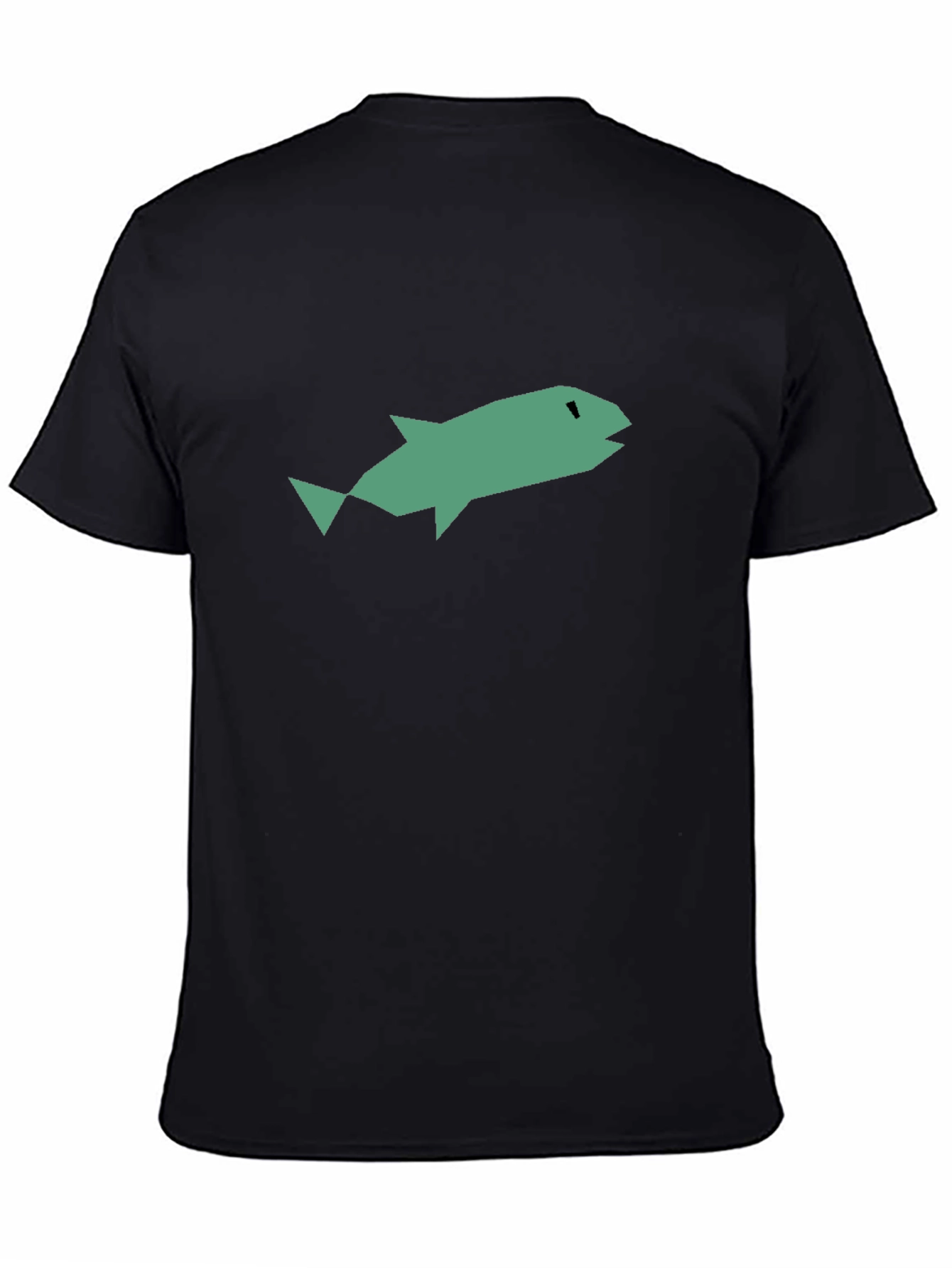 Abstract Fish Graphic Black T-Shirt