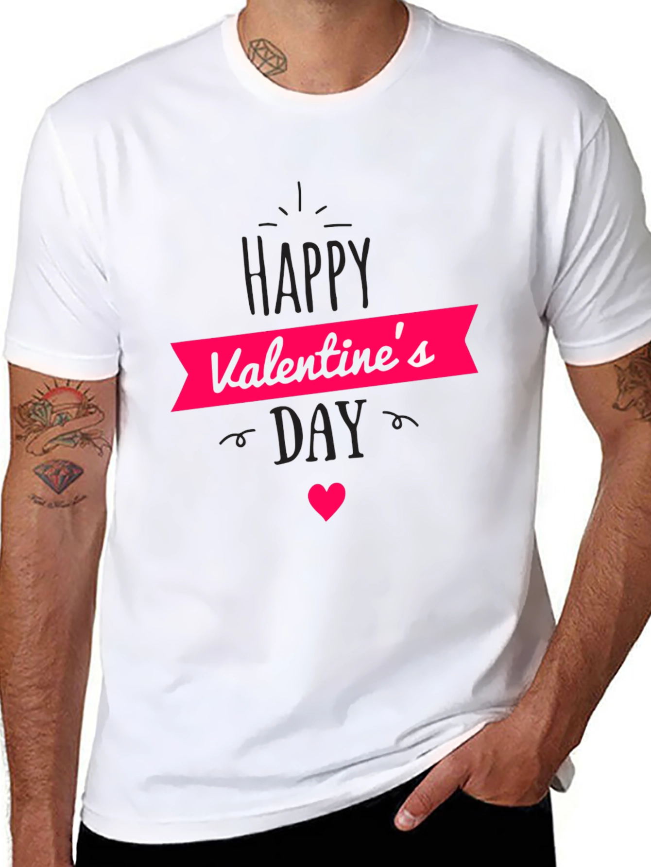 Valentines Day Graphic Black T-Shirt