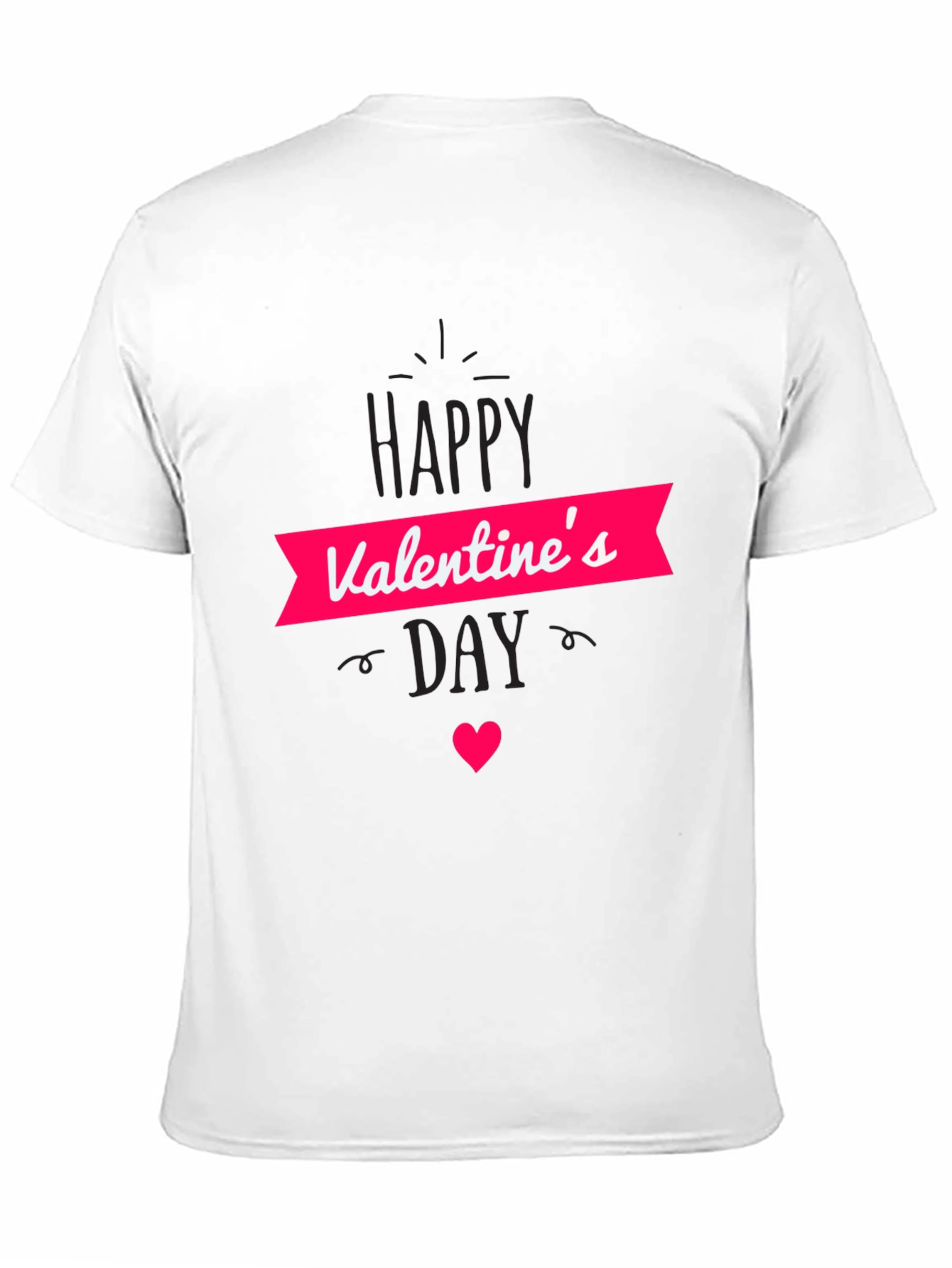 Valentines Day Graphic Black T-Shirt