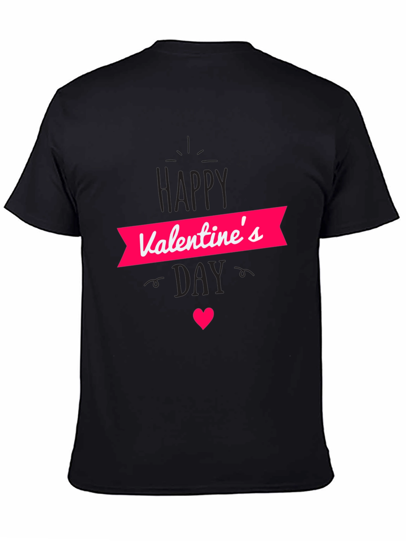 Valentines Day Graphic Black T-Shirt