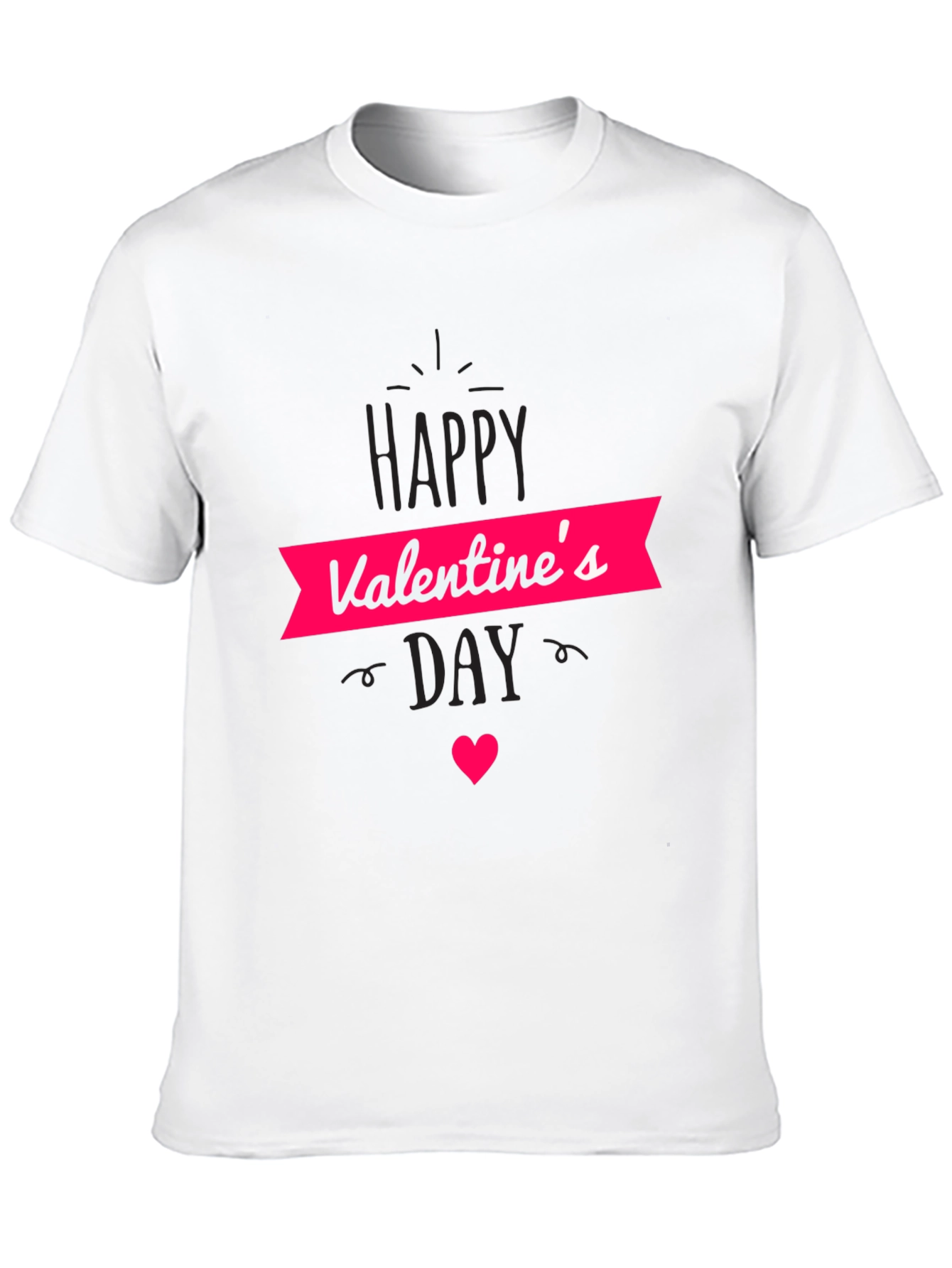 Valentines Day Graphic Black T-Shirt