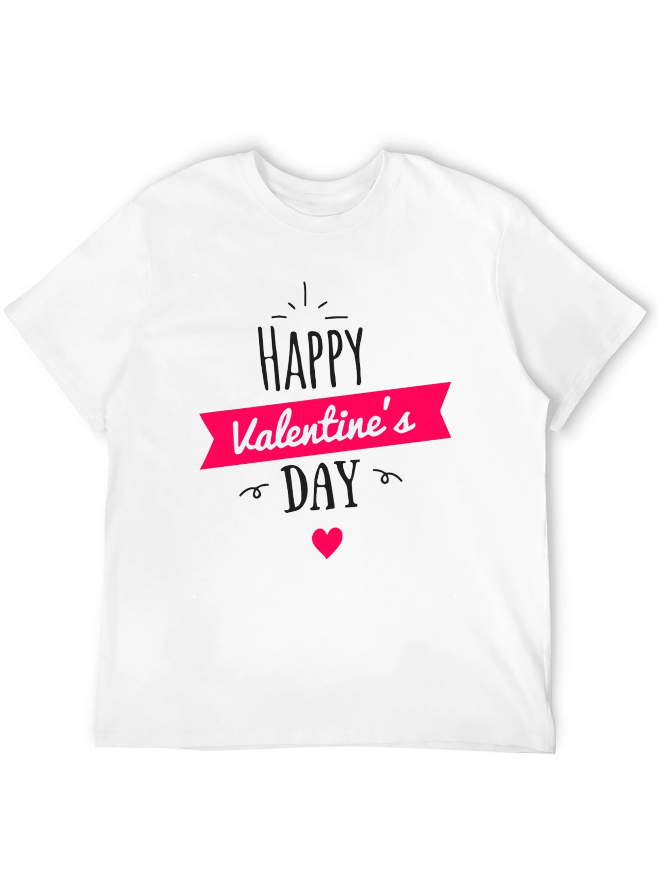 Valentines Day Graphic Black T-Shirt