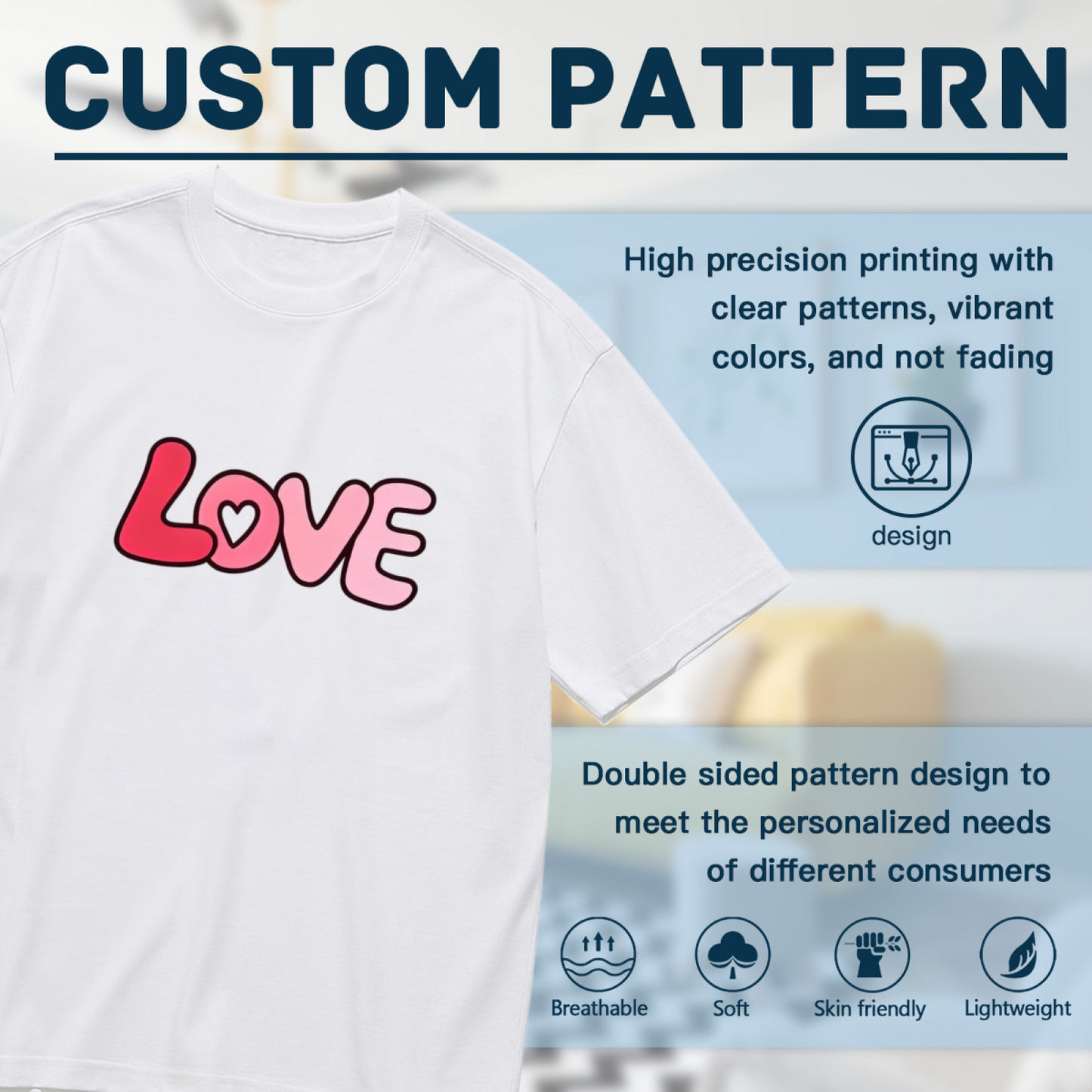 Gradient LOVE Bubble Letter Sweet Plus?Size Women Casual Short Tee