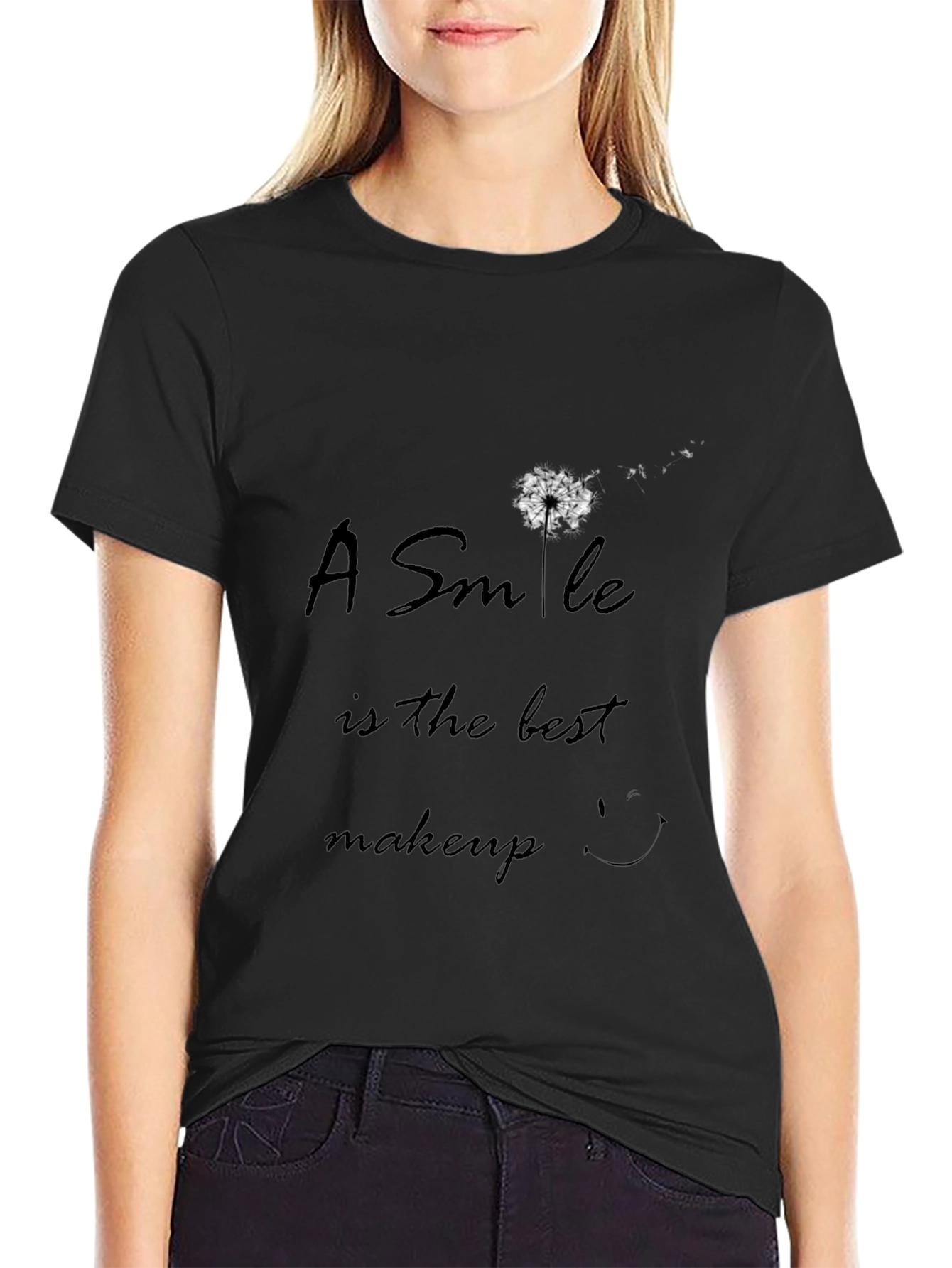 Smile is the Best Makeup Black T-Shirt