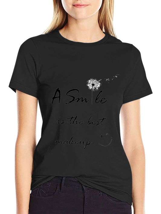 Smile is the Best Makeup Black T-Shirt