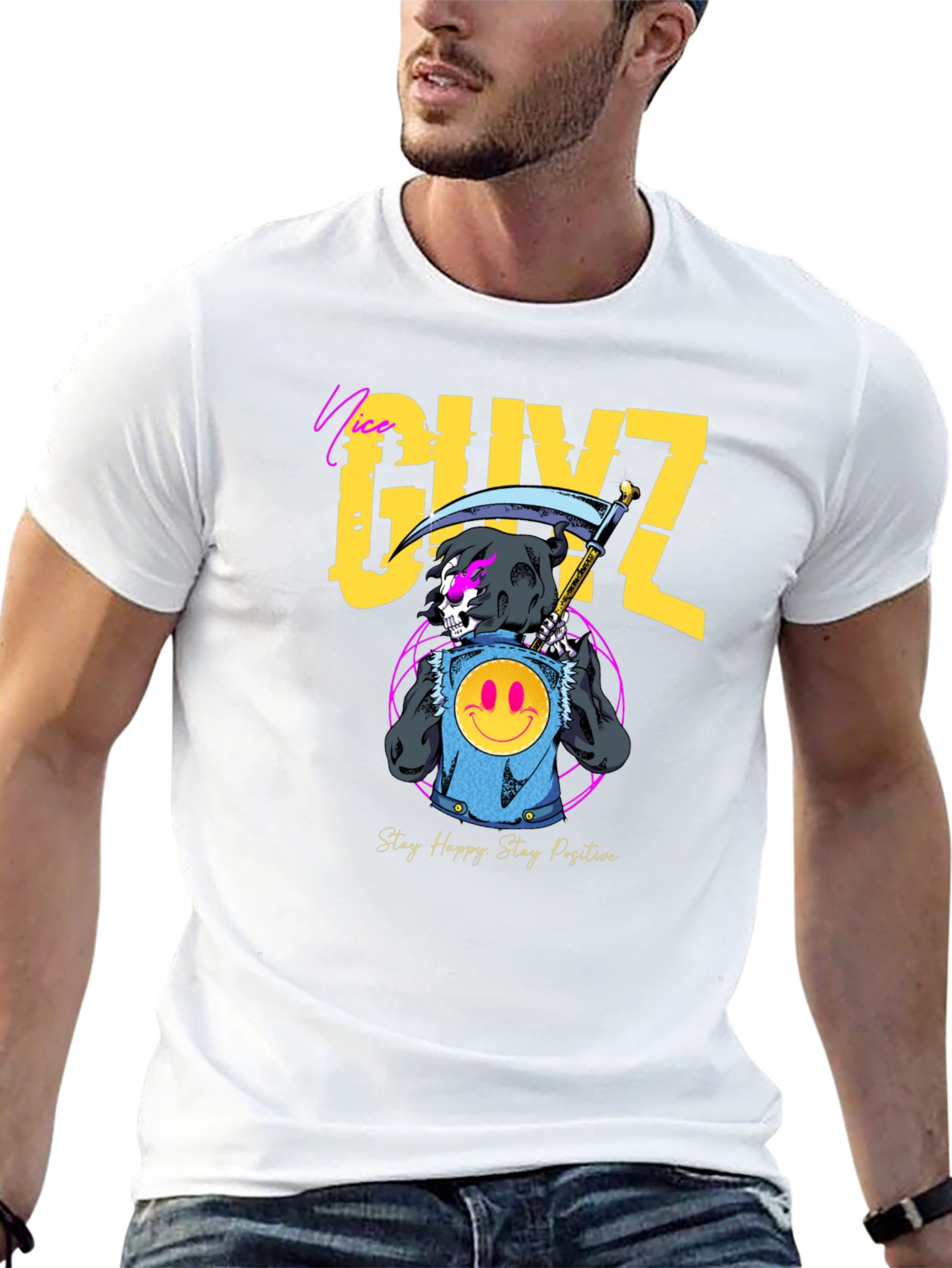 Nice GUYZ T-Shirt - Stay Happy Stay Positive