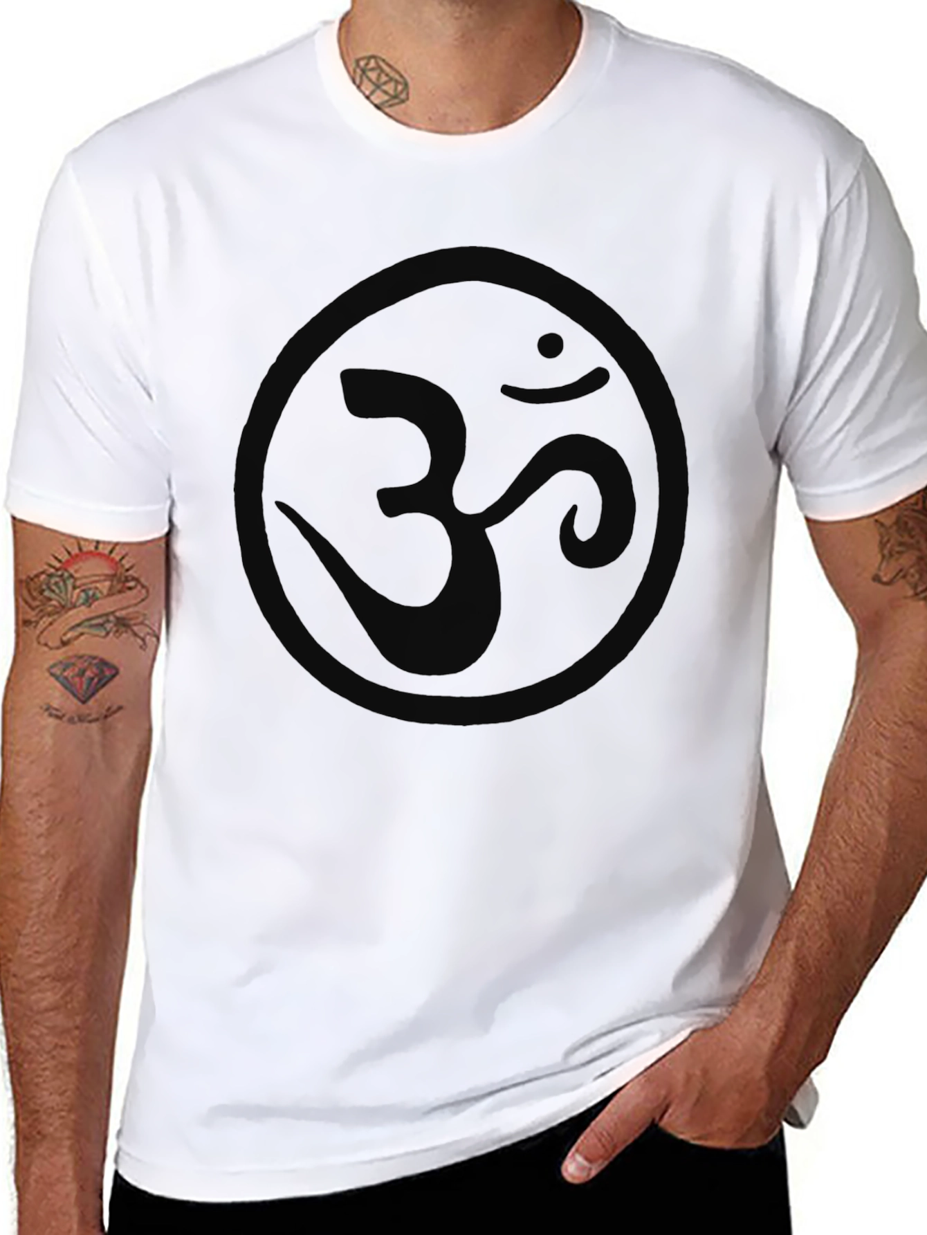 Mens Black Om Symbol Graphic T-Shirt