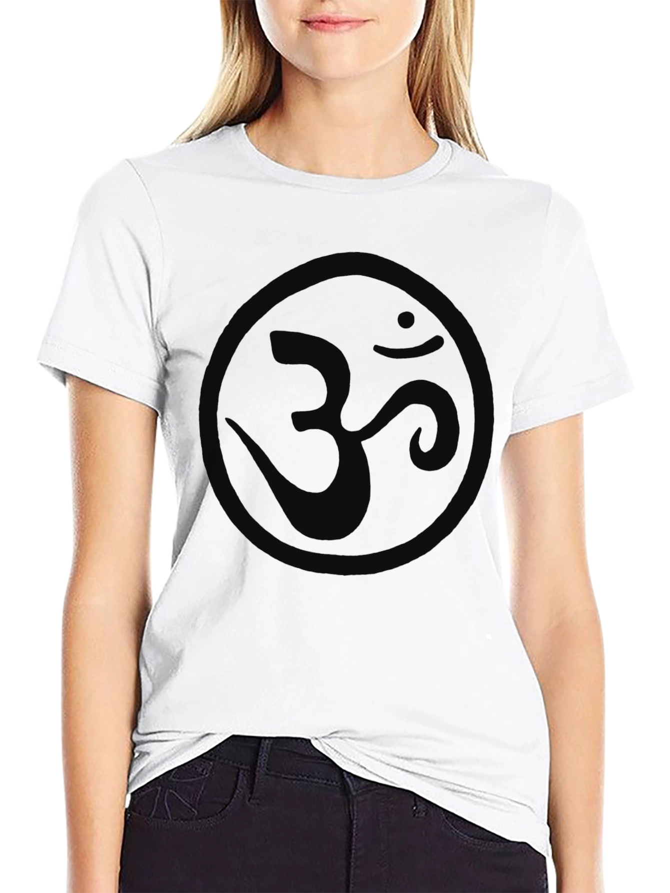 Mens Black Om Symbol Graphic T-Shirt