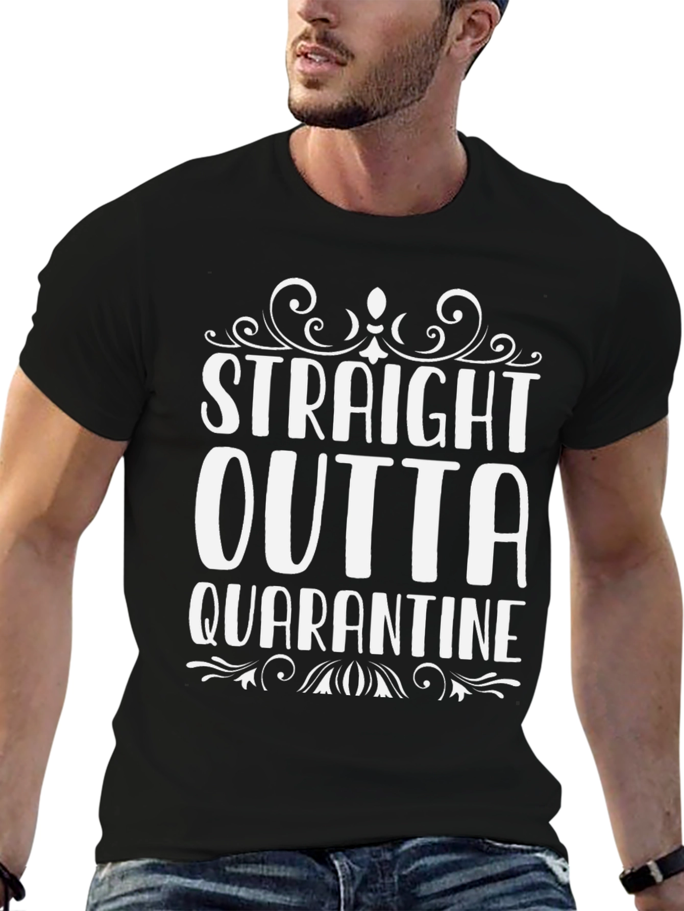 Straight Outta Quarantine Graphic Tee - Black