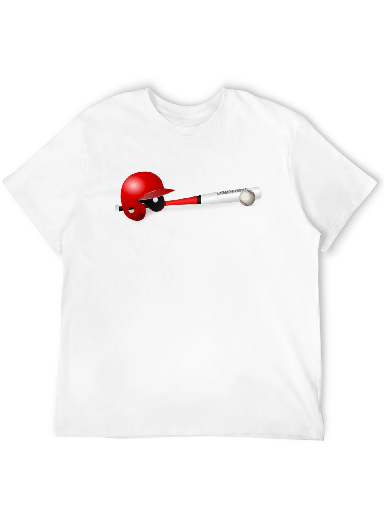Baseball Helmet Bat and Ball T-Shirt