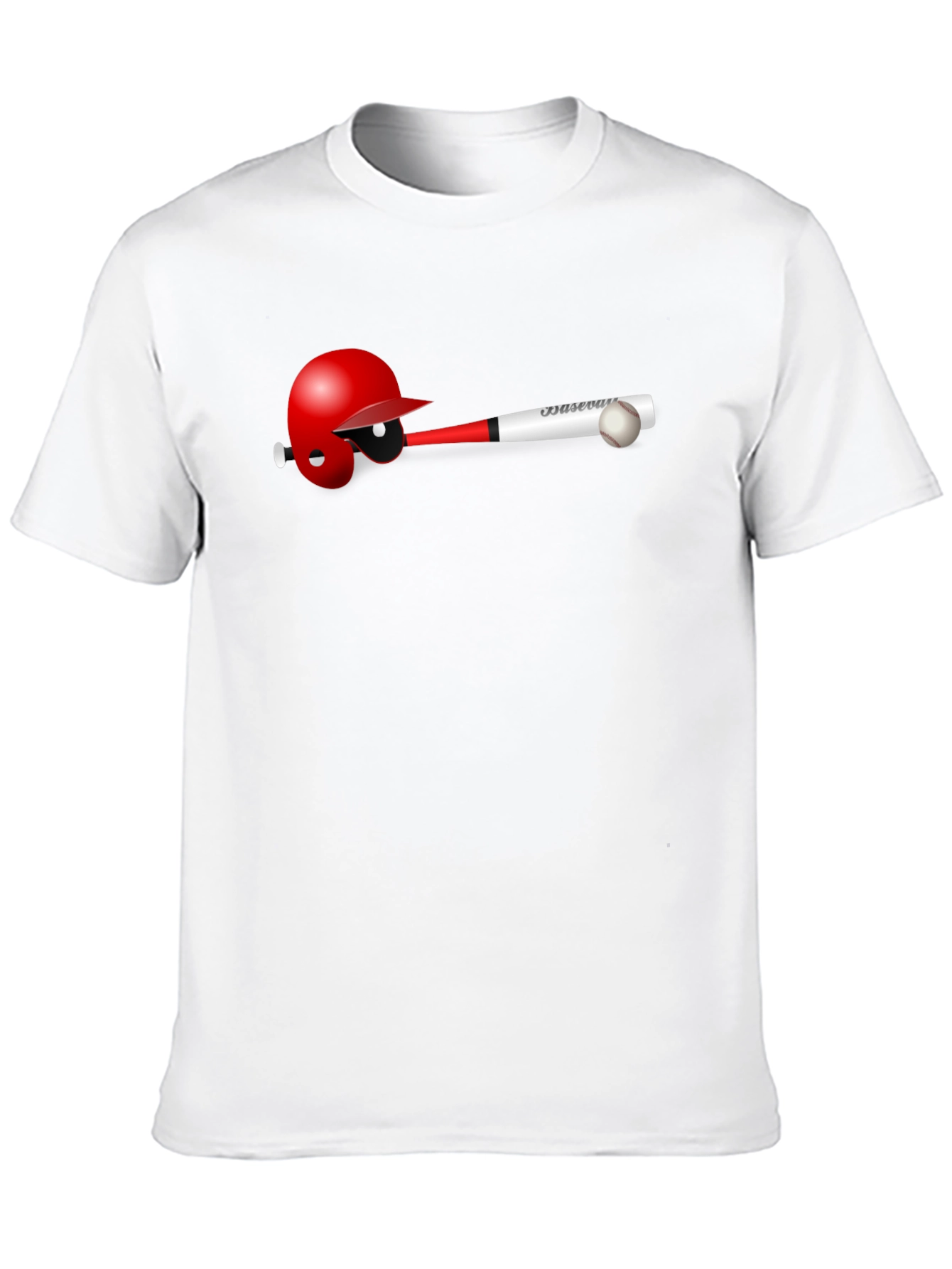 Baseball Helmet Bat and Ball T-Shirt
