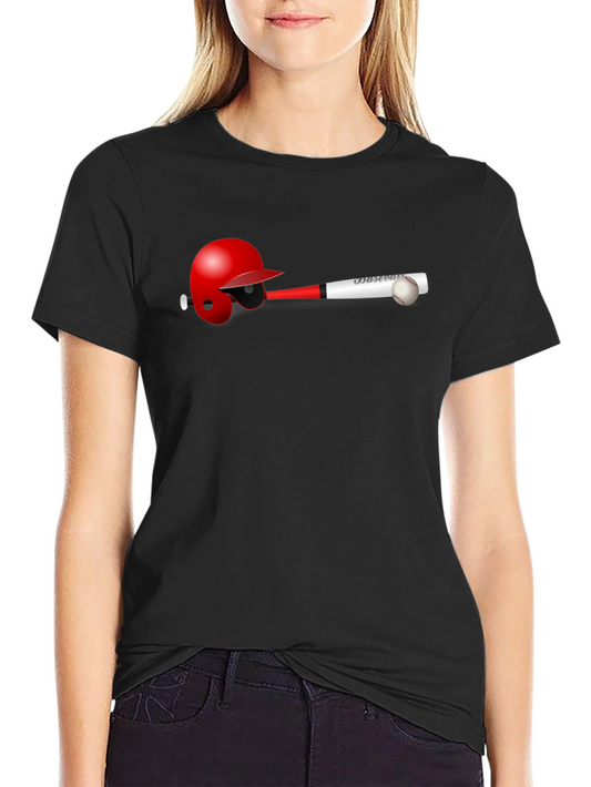 Baseball Helmet Bat and Ball T-Shirt
