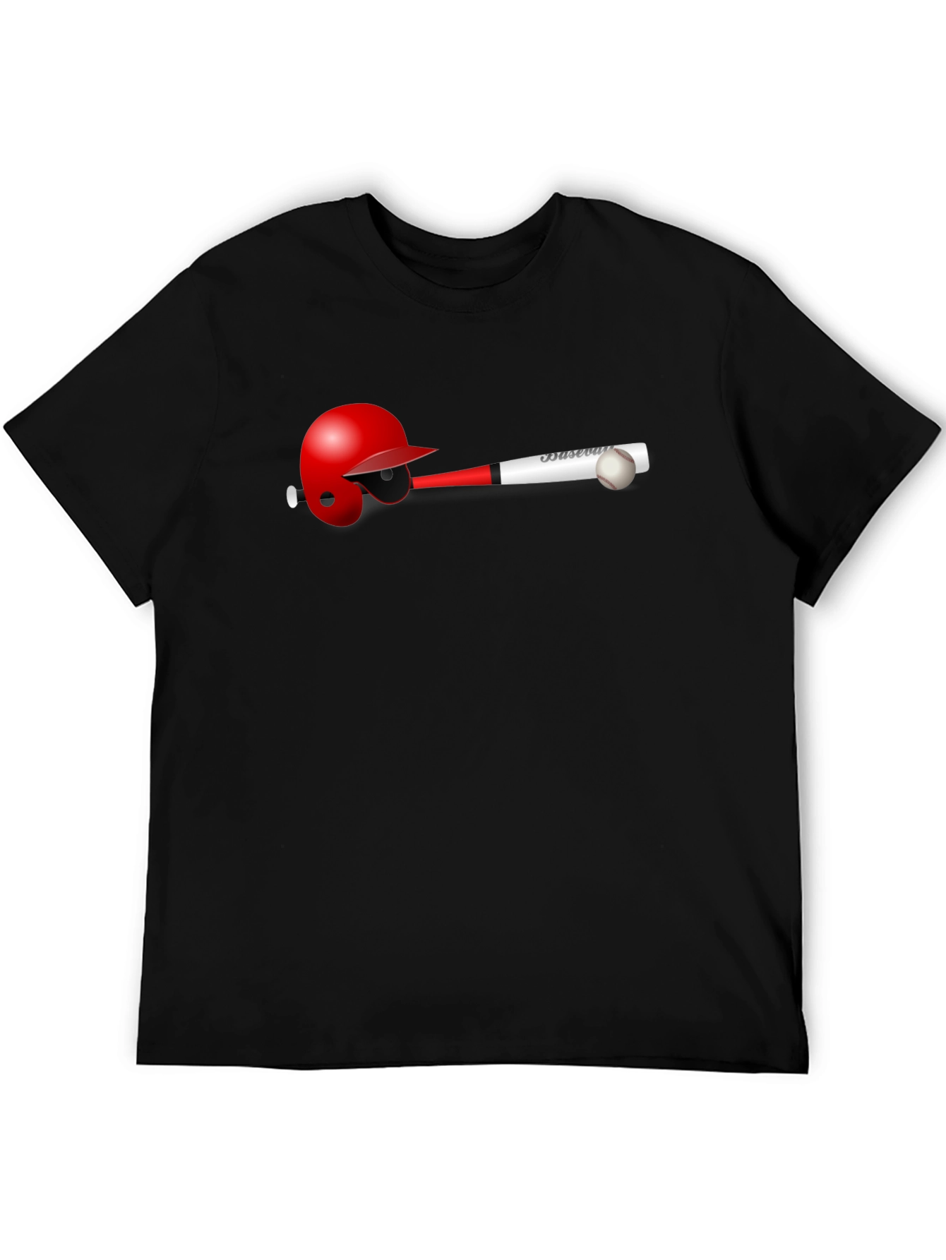 Baseball Helmet Bat and Ball T-Shirt