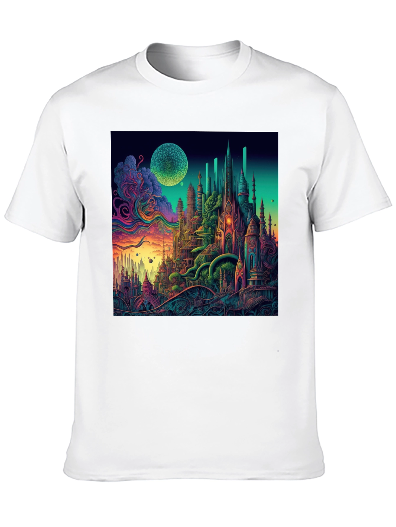 Psychedelic Cityscape Graphic Tee