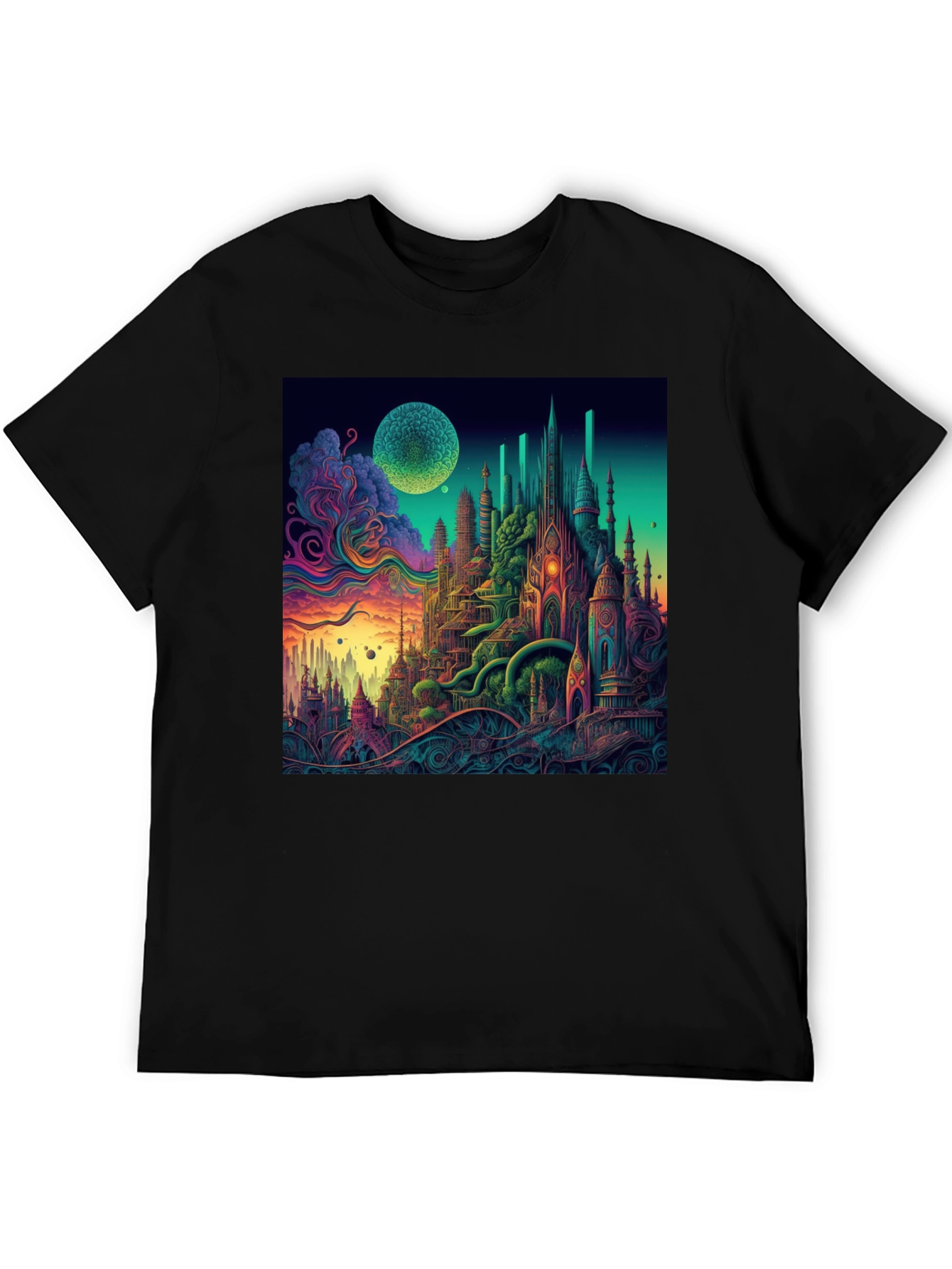Psychedelic Cityscape Graphic Tee